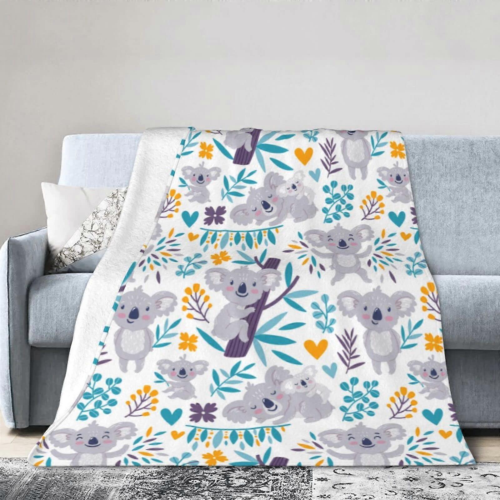 Flannel Throw Blanket Soft Warm Plush for Couch Bed Sofa Office Car 80'x60'