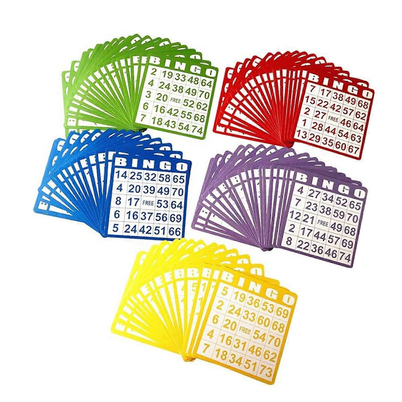5 Color Reusable Bingo Game Card Thick Paperboard Sheets Ideal For Group Activity Event Senior Centers Multicolor