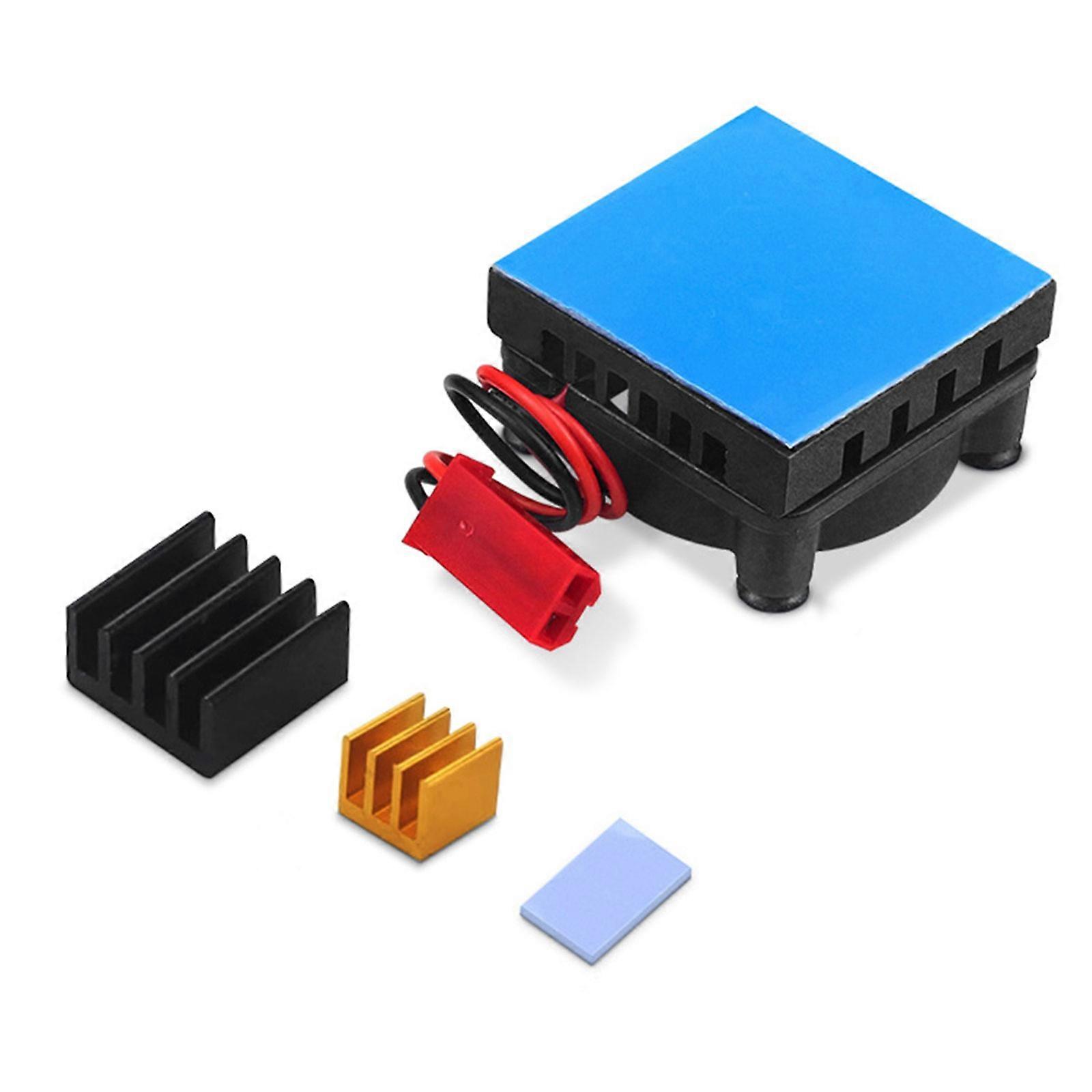 Brushless CPU Cooling Fan With Aluminum Heatsink Silicone Pad Heat Dissipation Fan For RPI 4B/3B+ Development Board Multicolor