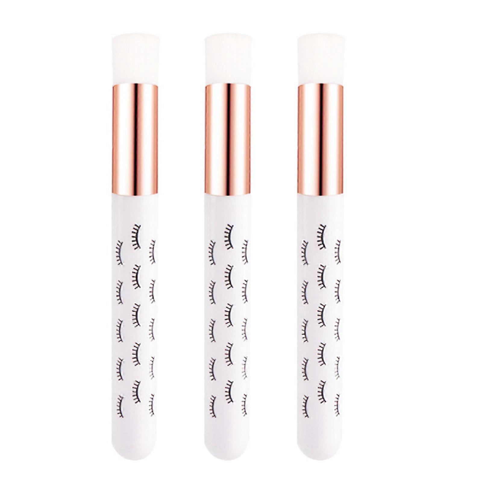 3pcs Makeup Brush Washers Eyelash Pattern Efficient Cleaning Tool Fast Drying Nylon Hair Applicators  White