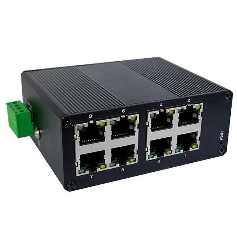 8 Port 1000M Industrial Switch Mini Industry Ethernet Network Switch DIN Rail Plug and Play IP40 Protection