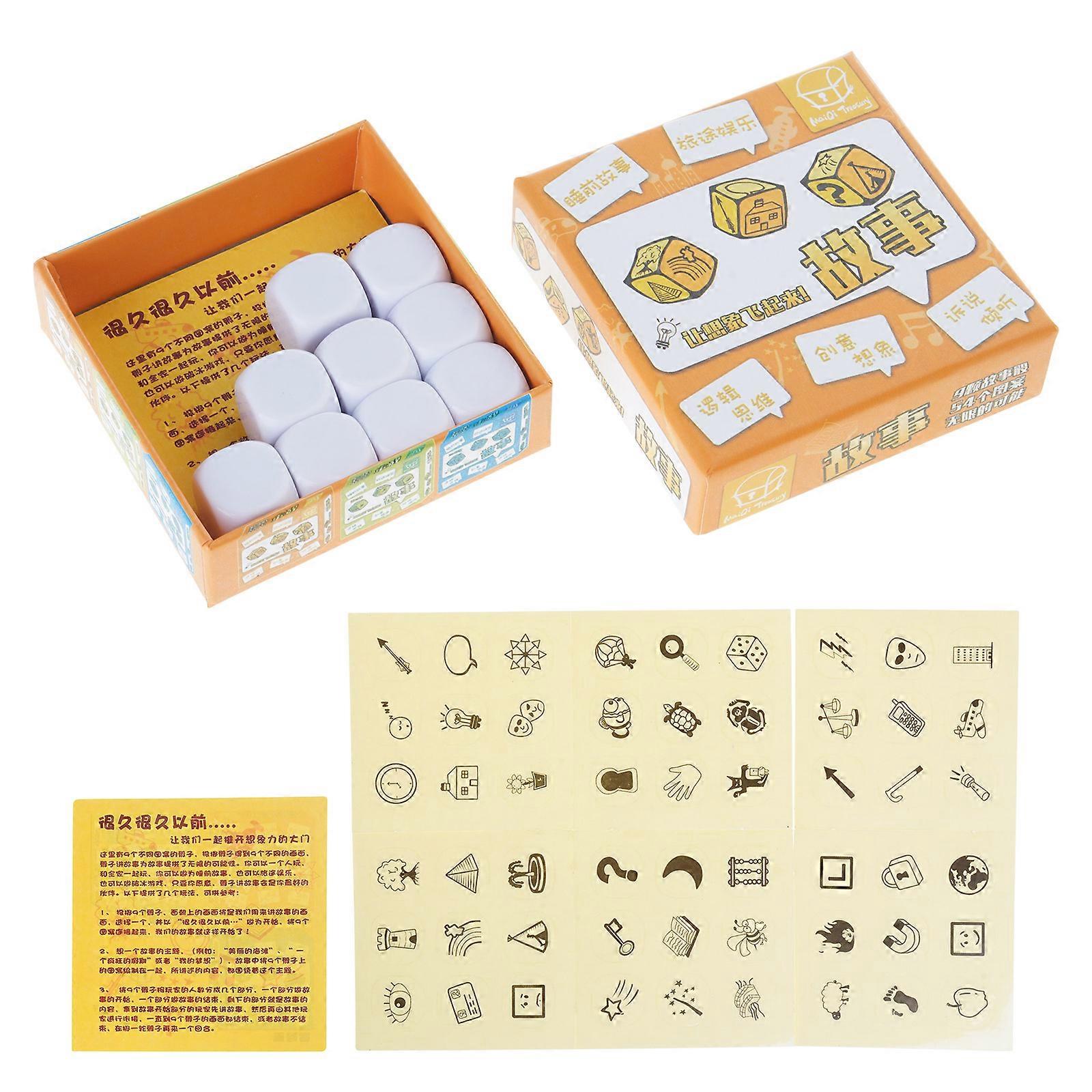 Funny Tabletop Game Dices for Imaginative Play, Travel Telling Cubes Colorful Happy Storytelling Cubes Story Dices Set Multicolor