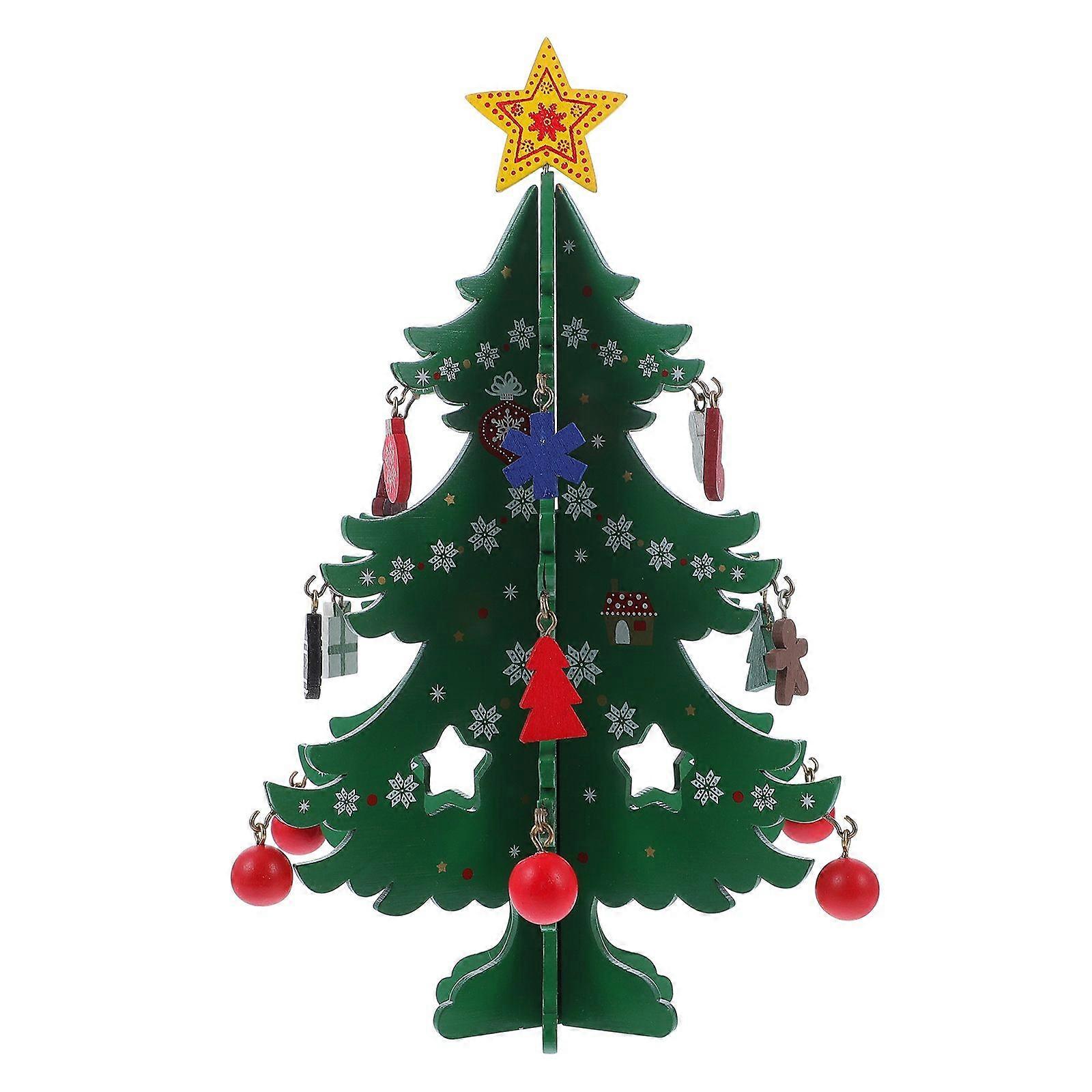 Decorative 3D Xmas Tree Model Mini Xmas Model Christmas Party Decor Tree