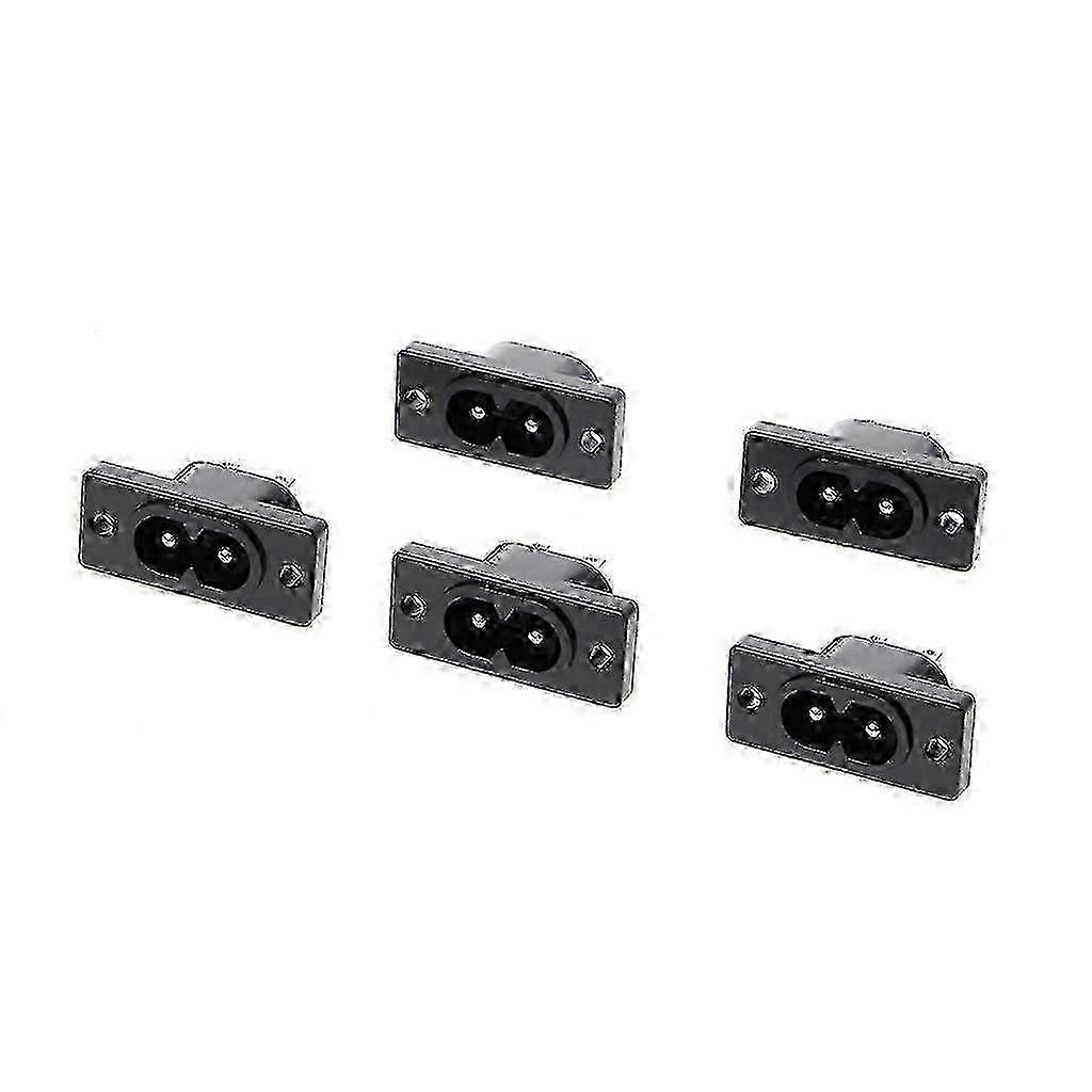 5 Pcs IEC320 C8 2 Terminal Power Plug Inlet Socket AC 250V 2.5A