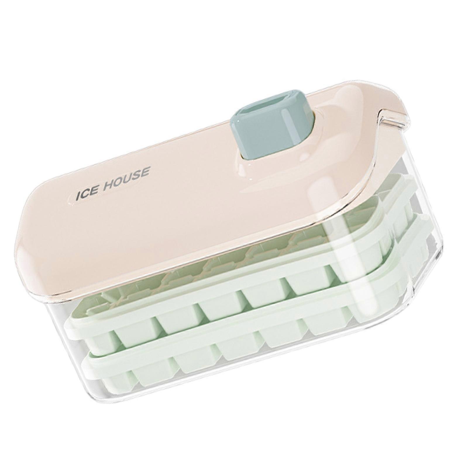 28/56 Compartments Hand Press Ice Cube Tray Convenient Ice Tray Easy Removal 1 Hand 1 Press Ice Cube Tray for Drink Multicolor