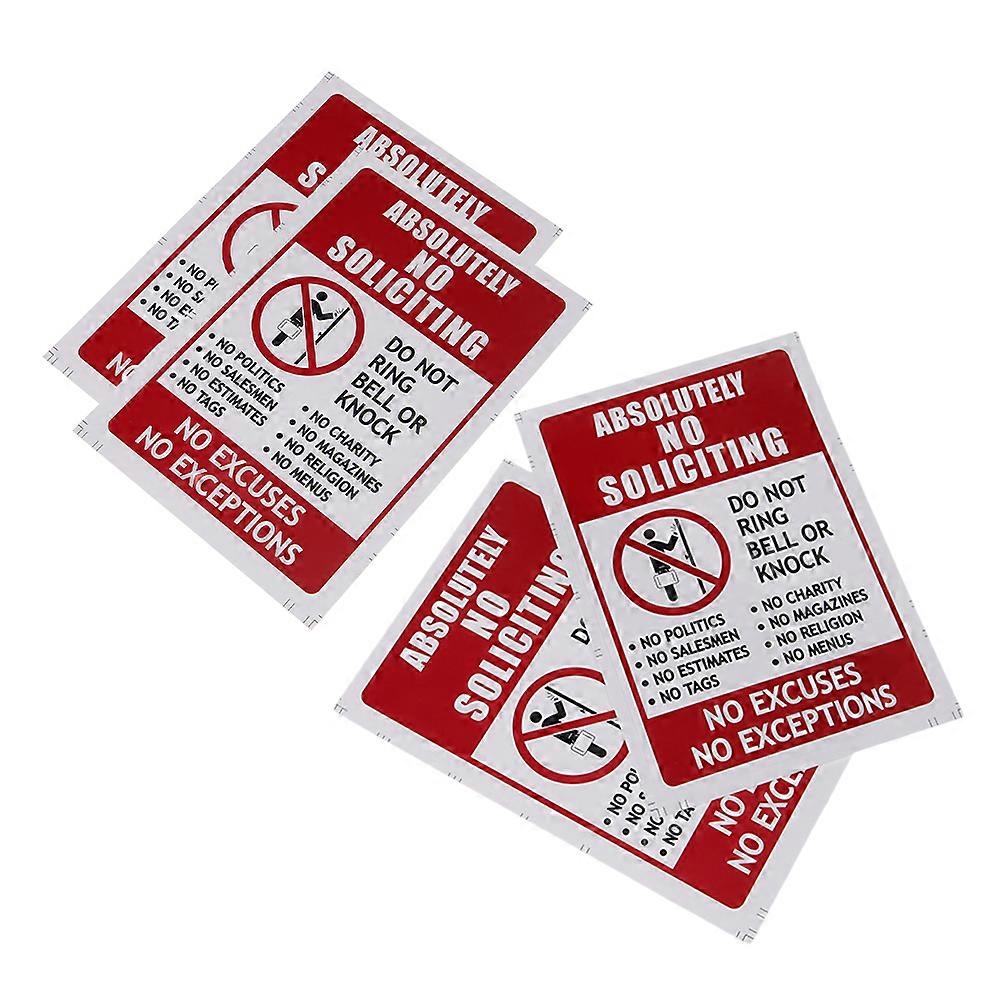 No Solicitation Sign Waterproof Stickers for No Entry 16Pcs Pack