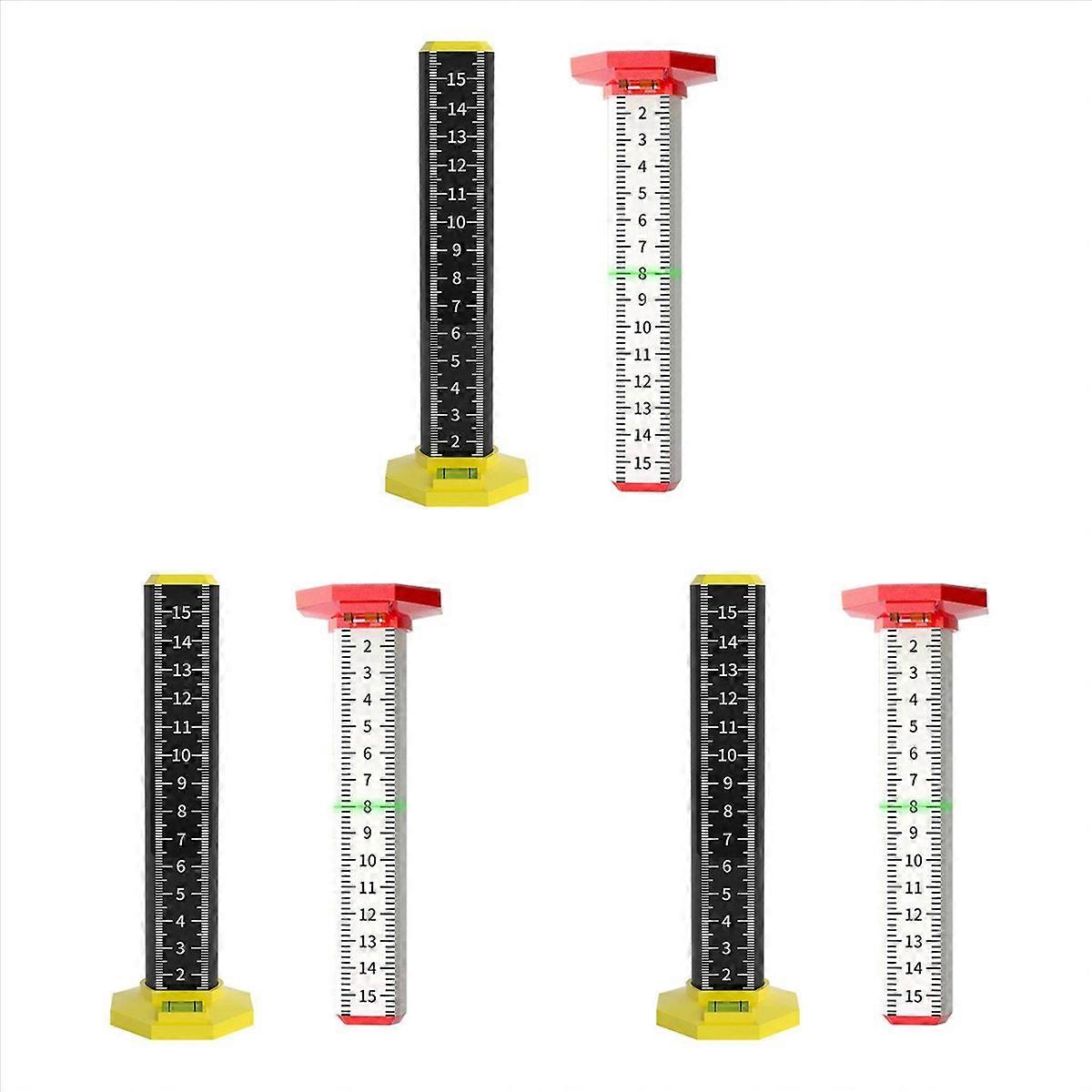 6Pcs Ceiling and Floor Tile Height Ruler, Measuring Ruler with Magnetic Base, Measuring Ruler, Suspe