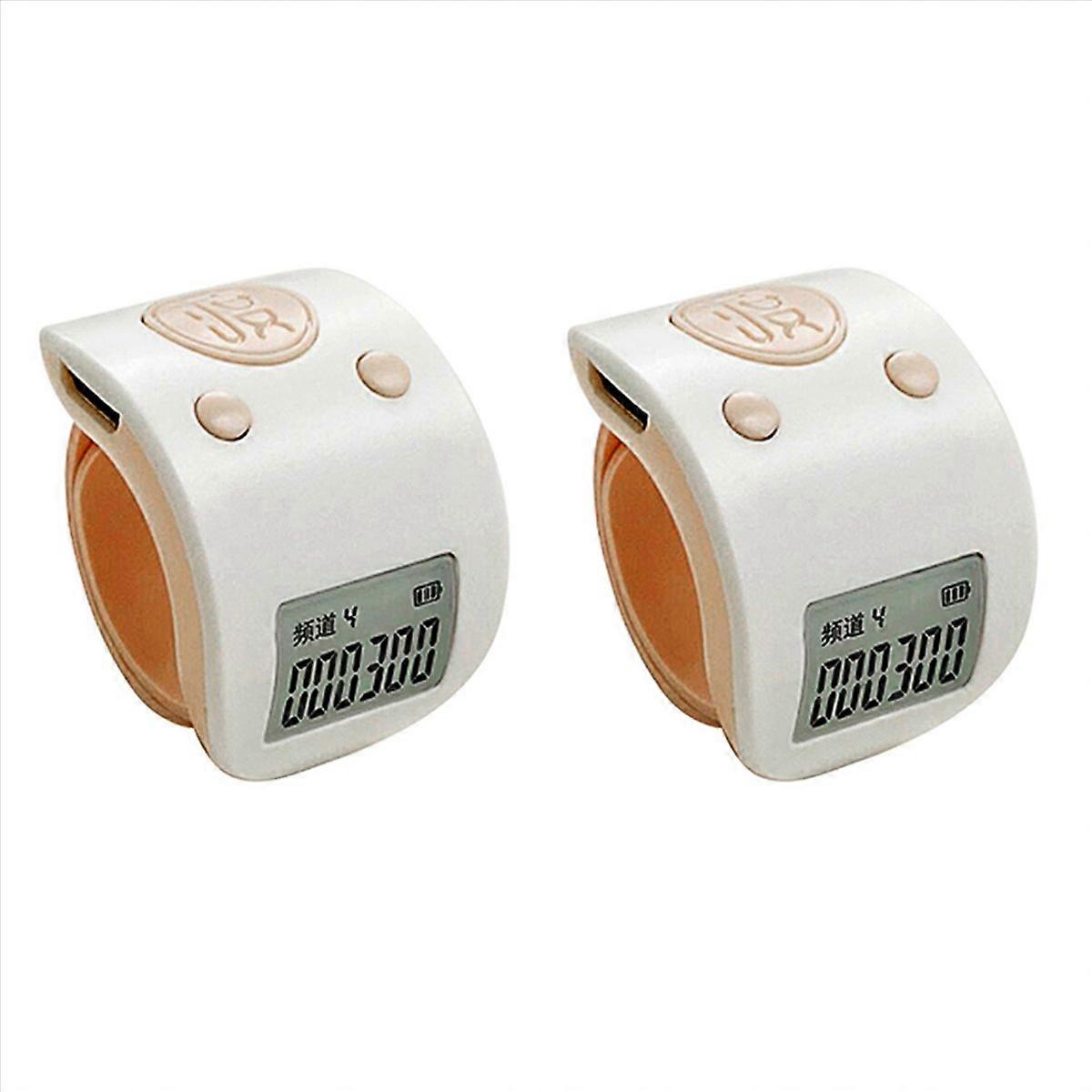 2X Mini Digital LCD Electronic Finger Ring Hand Tally Counter 6 Digit Rechargeable Counters Clicker-