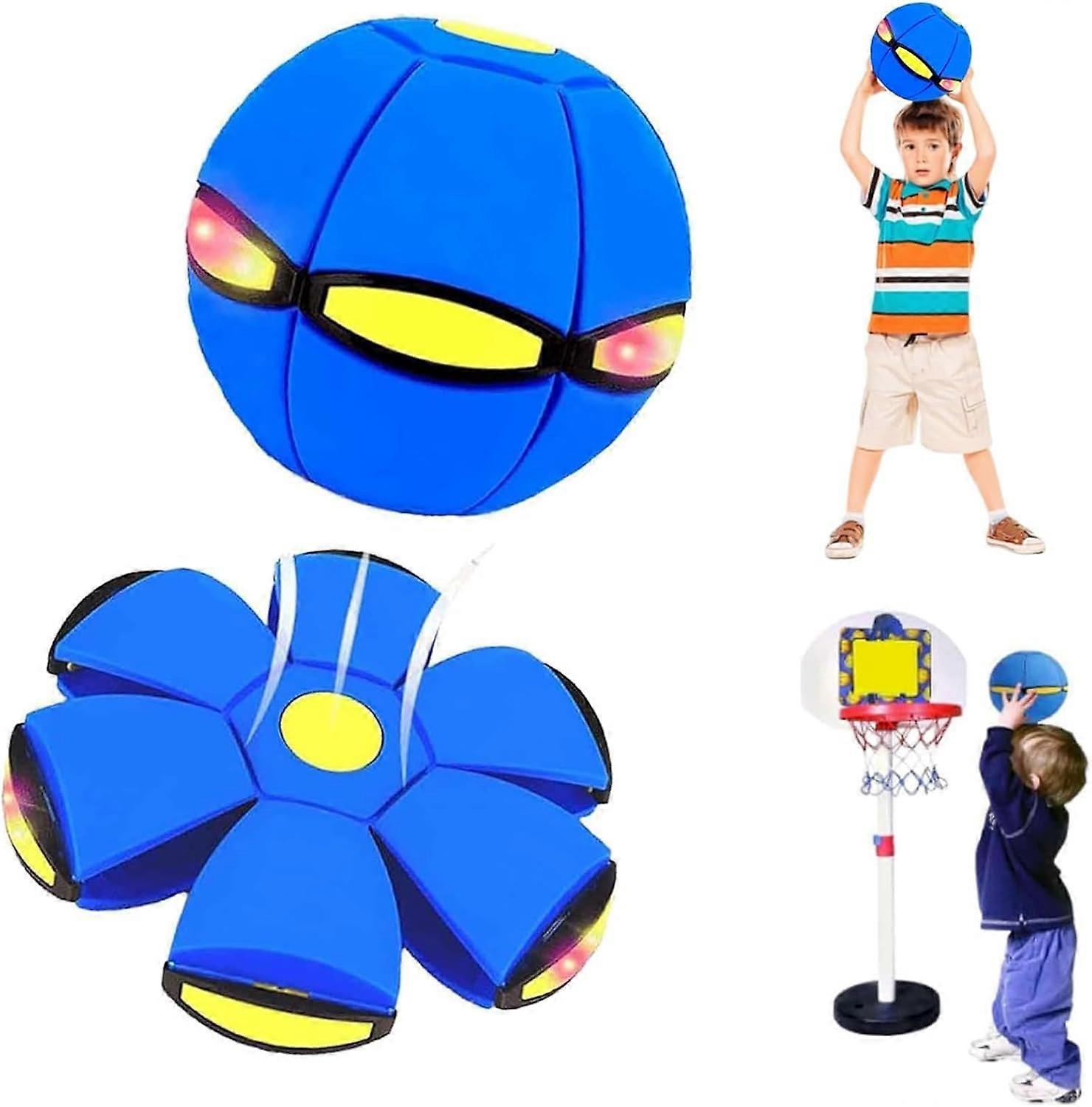 Magic Ball, Magic Children Bouncing Ball, Dual Form Freely Switchable, with 6 Light (Blue)