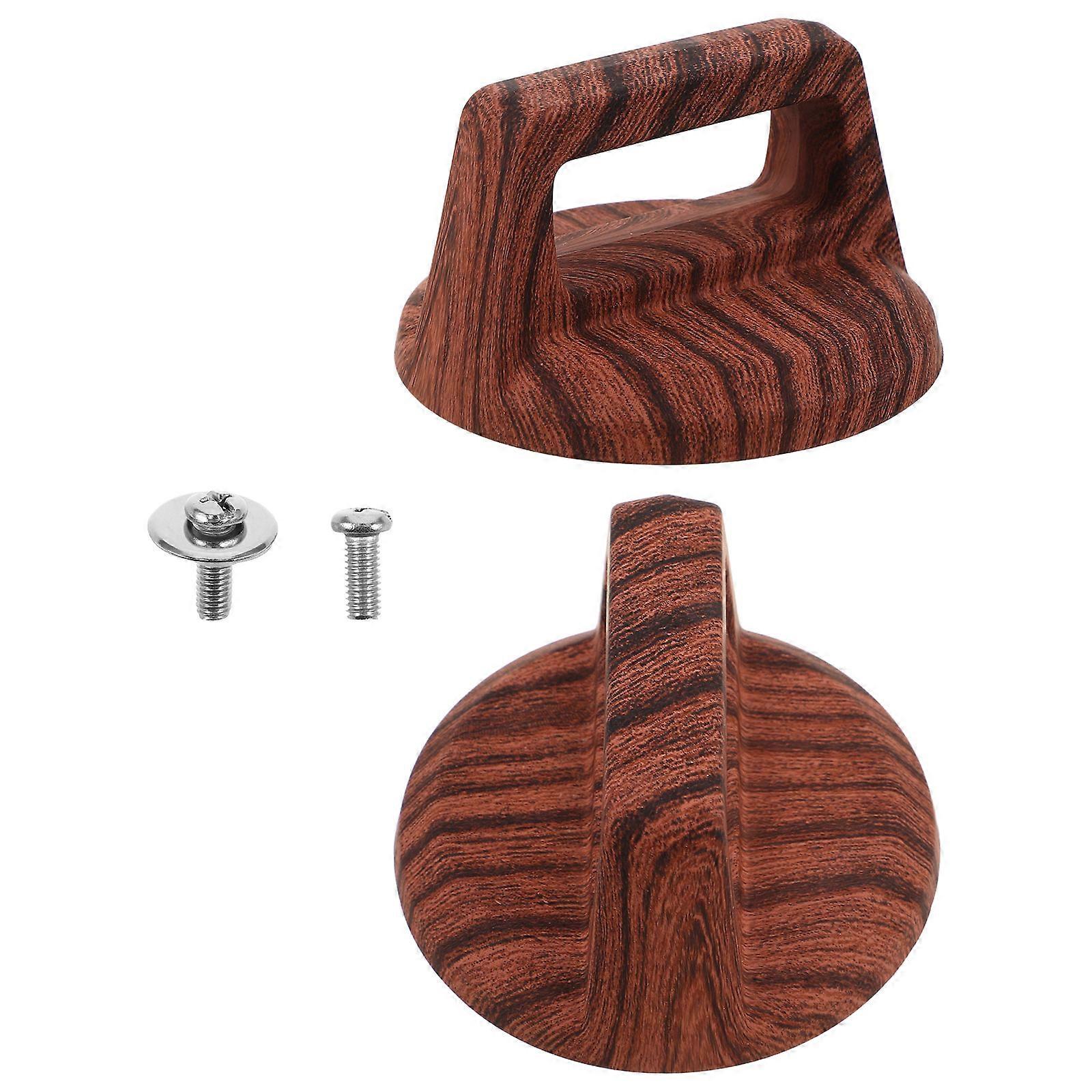 Anti-Scalding Pot Handle Perfect For Cooking And Daily Use Universal Compatibility 2Pcs Dark Brown With Wood Grain Material