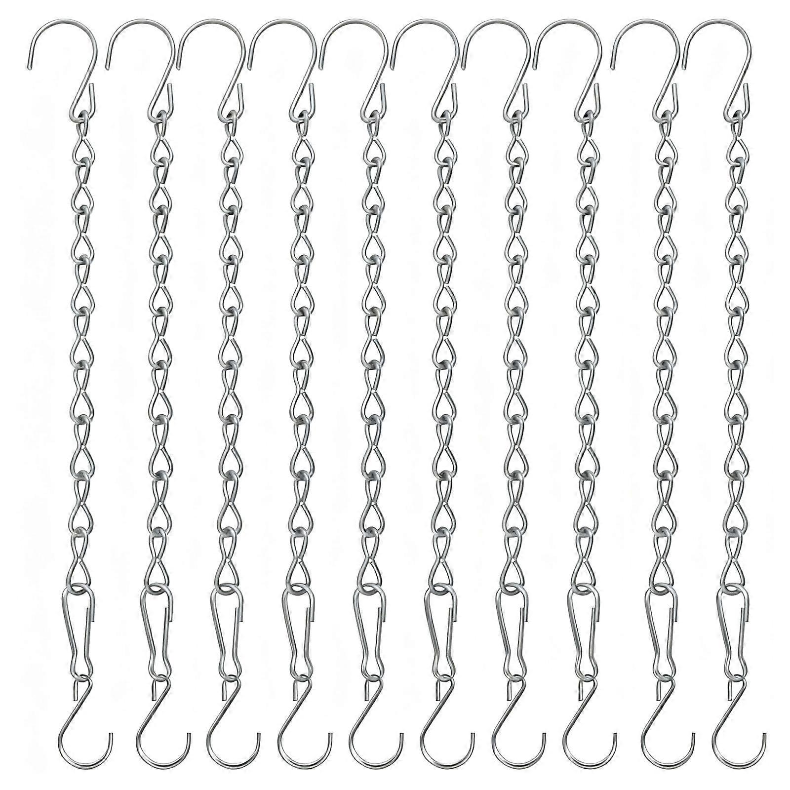 Set Of 10 Adjustable Length Metal Hanging Chain For Home Garden Decoration Rusts Resistant Ceiling Decoration Hanger  Silver