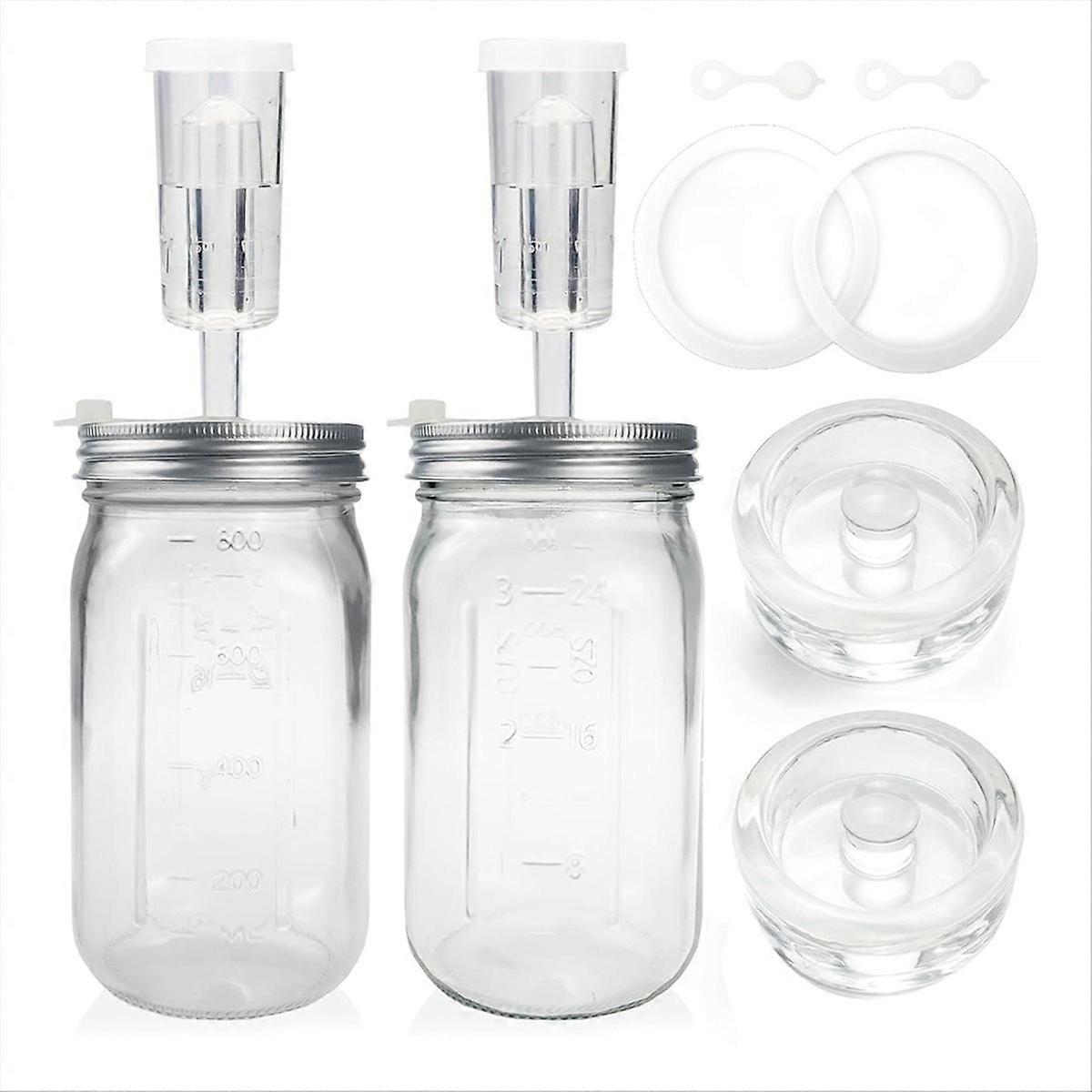 2 Pack 32 Oz Jar Fermentation Kit, Fermentation Jars