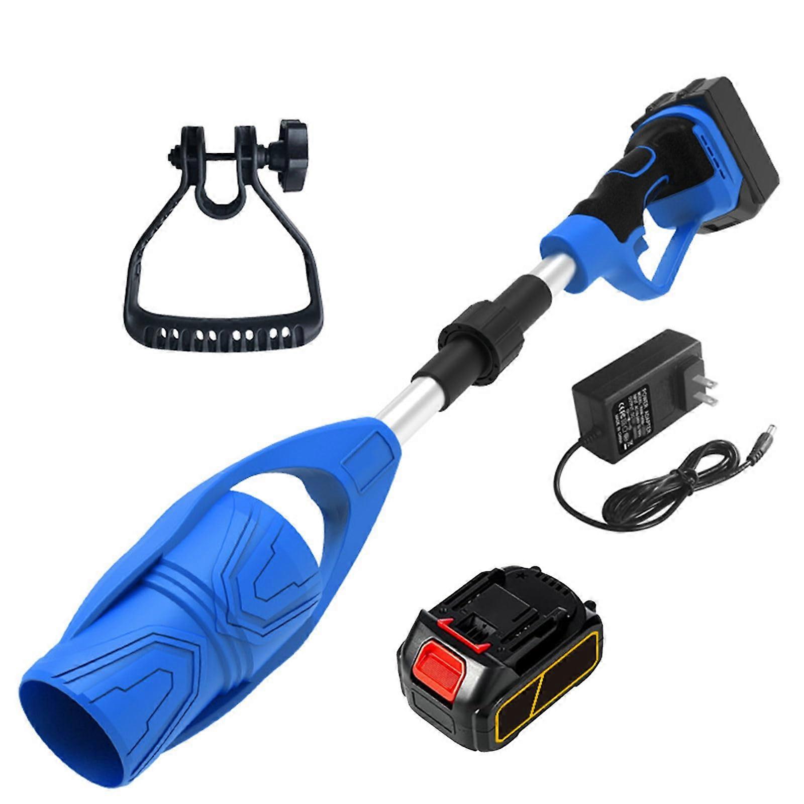 Cordless Leaf Blower 21V with Battery and Charger, Lightweight Foldable Design for Yard and Patio (Blue 5 Batteries)