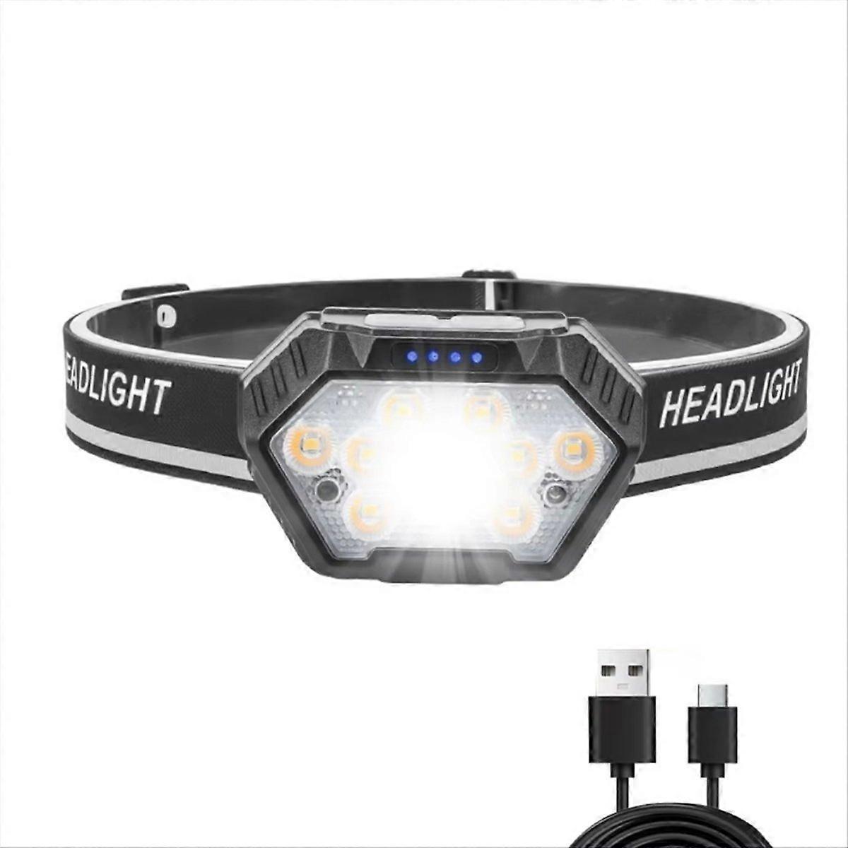 Super Bright Headlamp Motion Sensor LED Head Flashlight Camping Fishing Head Light Waterproof Forehead Headlight