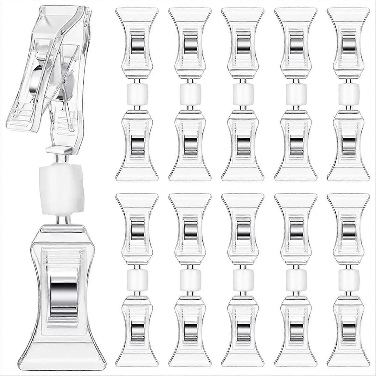 50 Pcs Double Sided Sign Clips Sign Display Mini Clip Clear Rotatable