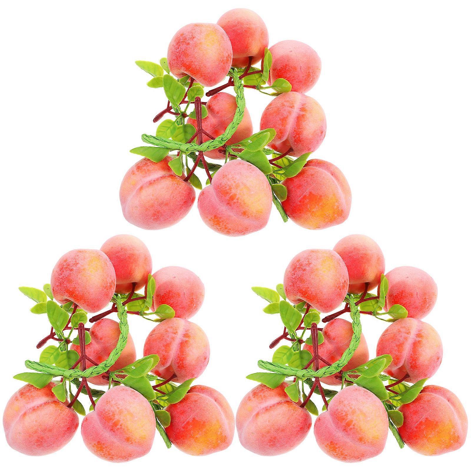 3pcs Simulation Fruit Peach Hanging String Fake Peach String Fruit Strings