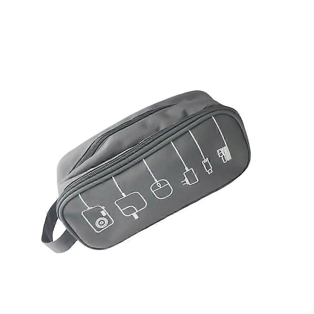 Digital Accessory Storage Bag Zipper Closure Design Rectangular Shape Oxford Cloth For Home Use Travel Electronics Organizer 1Pcs