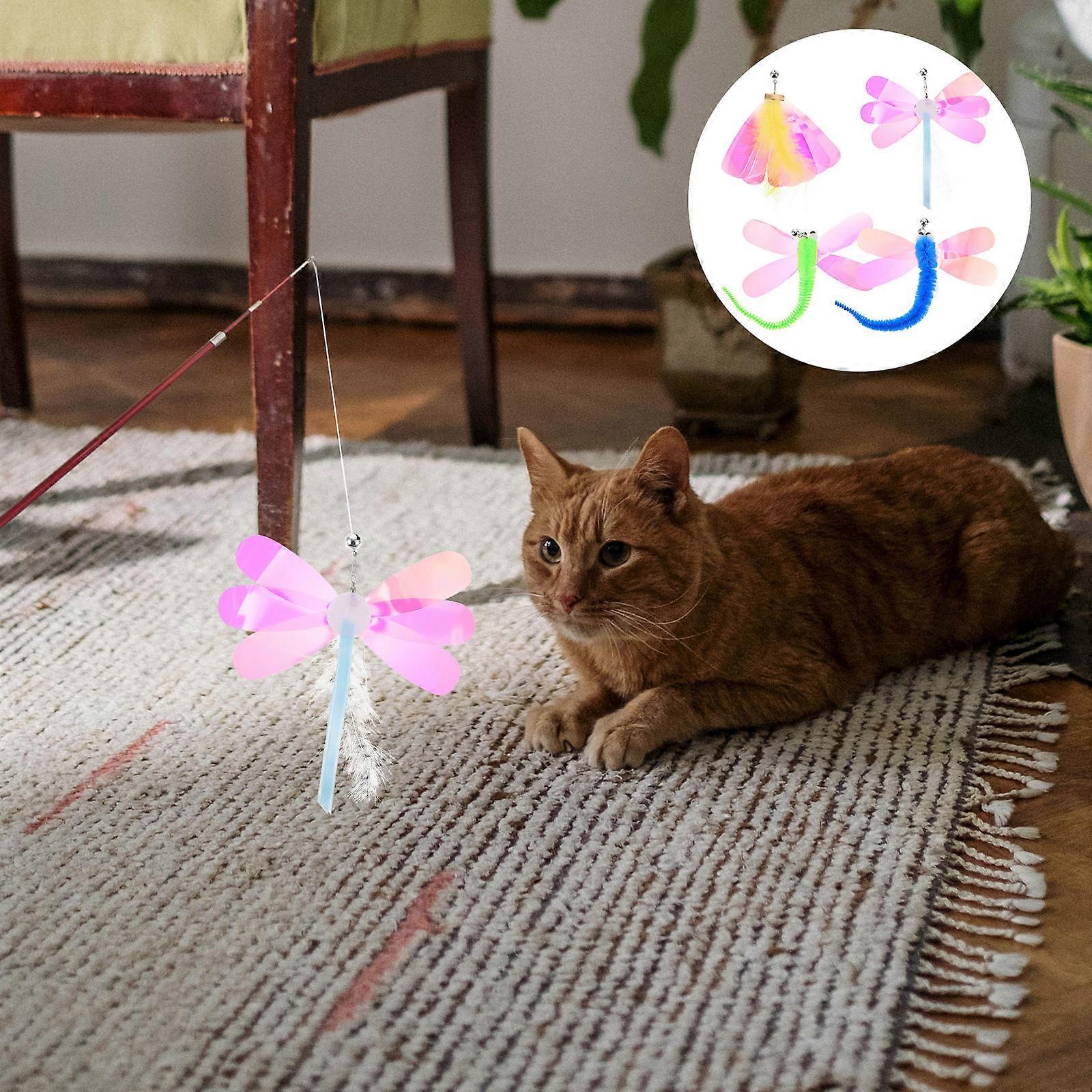 Interactive Cat Wand Teaser Replacement with Plush for Pet Toys 40Pcs