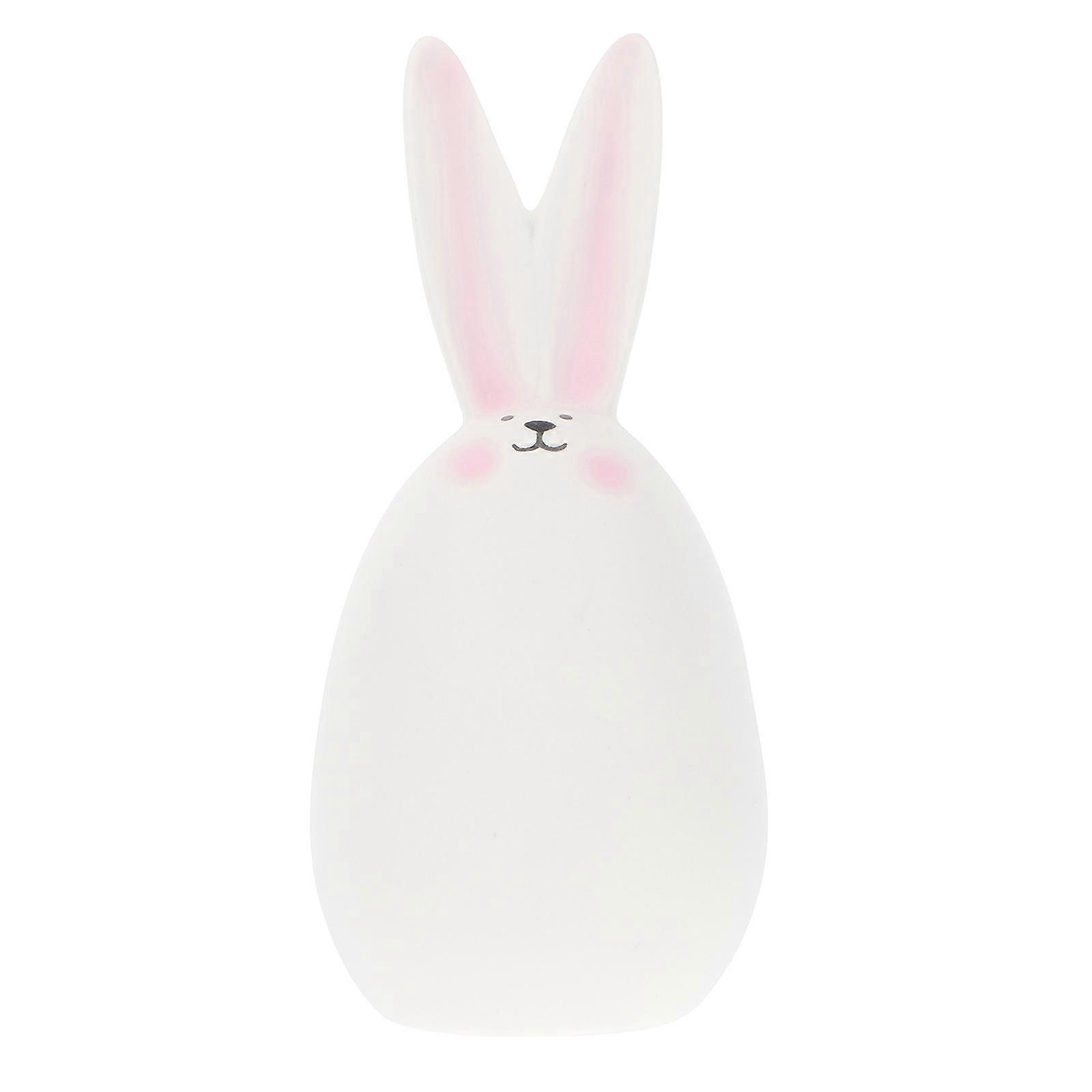 Rabbit Ornament Ceramic Decor for Decoration 2Pcs Pink Room Edition