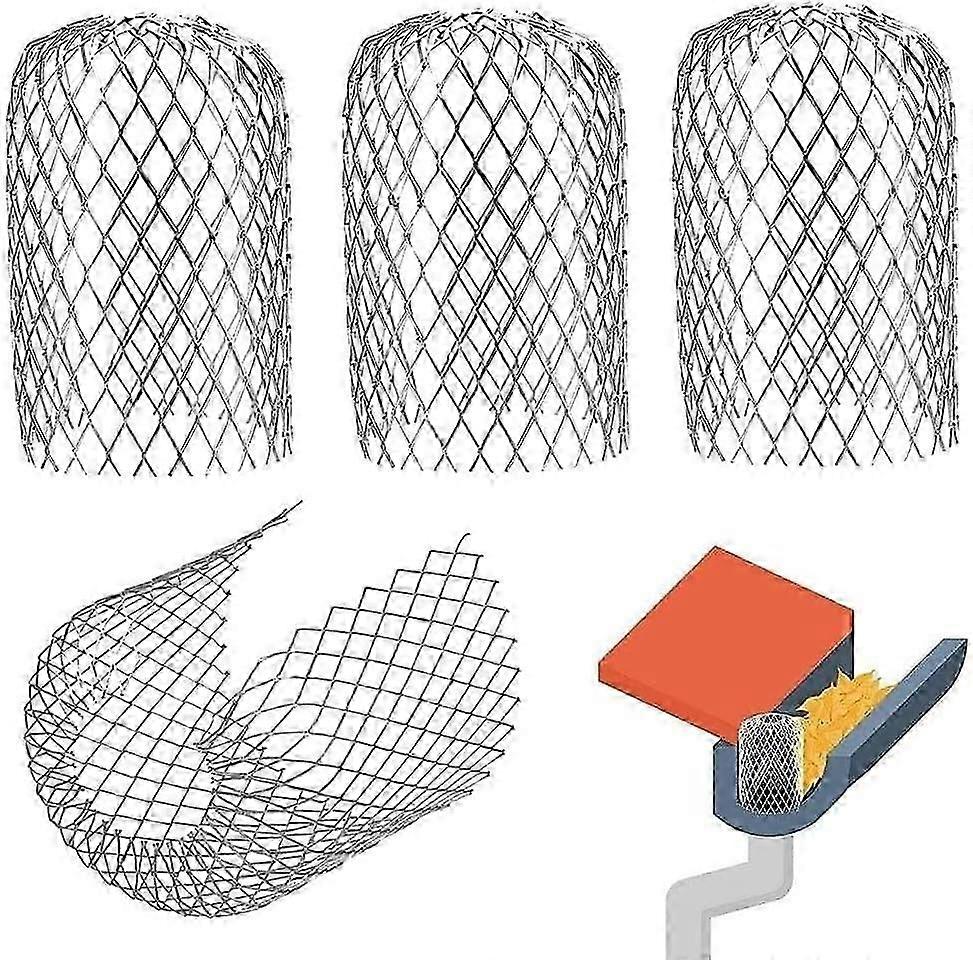 4 Pack Metal Gutter Guards Expandable Filter Screen Leaf Strainer Downspout Guards for Gutters Downspout