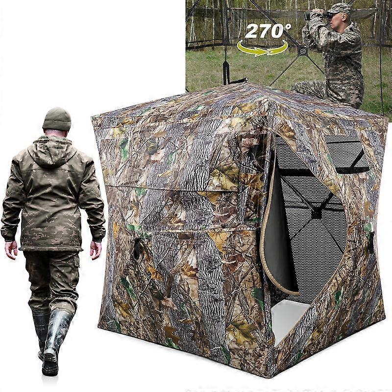 Hunting Blind 270��/360�� See Through Ground Blinds with Silent Windows Carry Bag, Two Size Option Portable Hunting Tent for Deer Duck Turkey