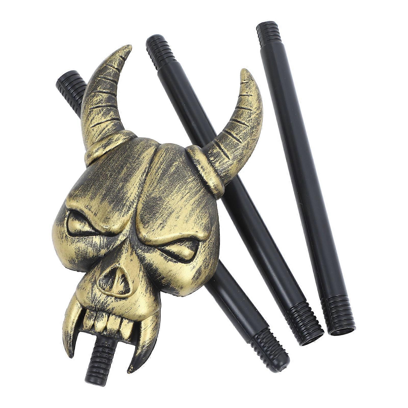 Halloween Cane Prop Skull Head for Party Use Black ABS Material
