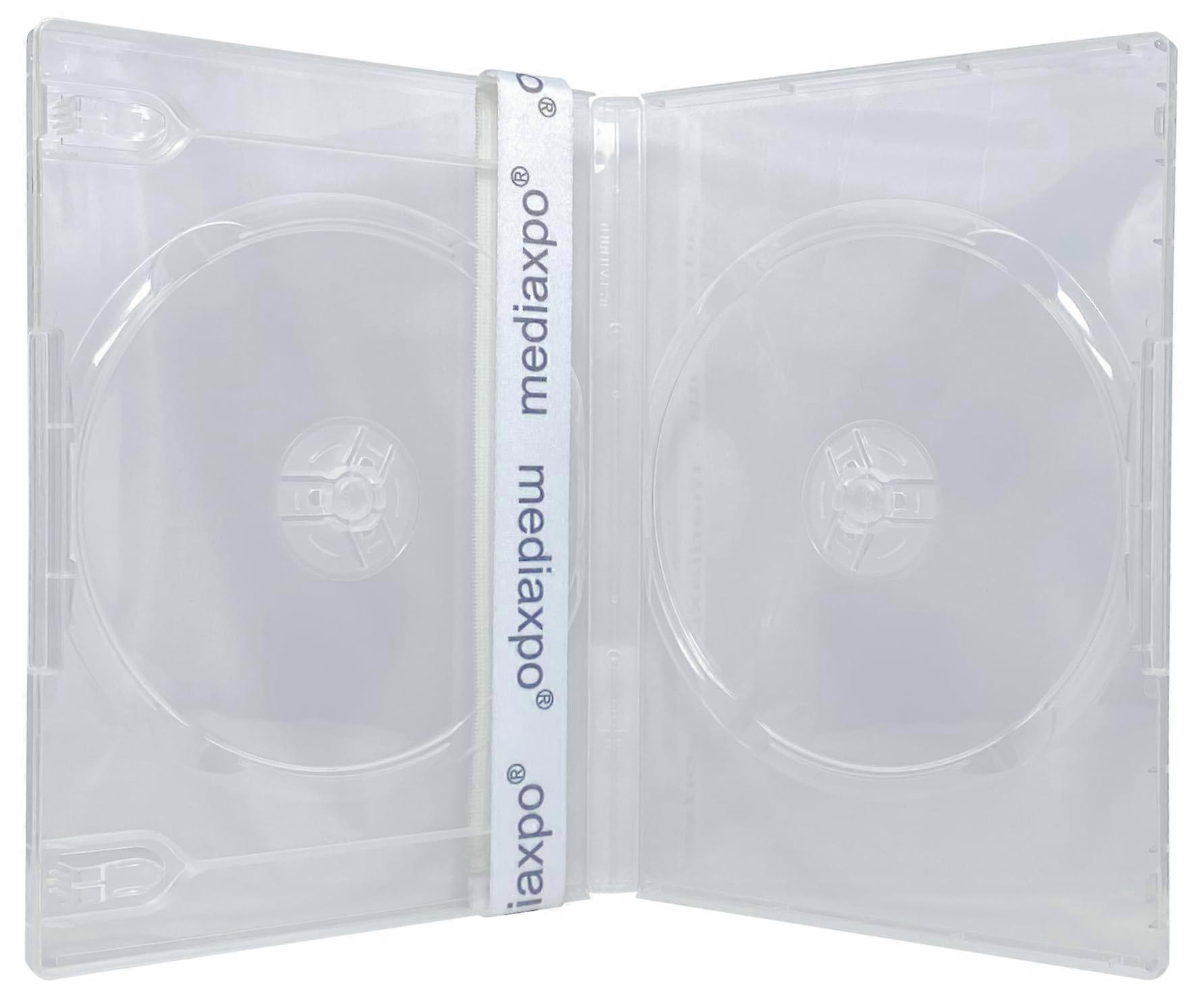 25 Standard Super Clear Double Disc DVD Storage Cases with Secure Locking and Clear Cover