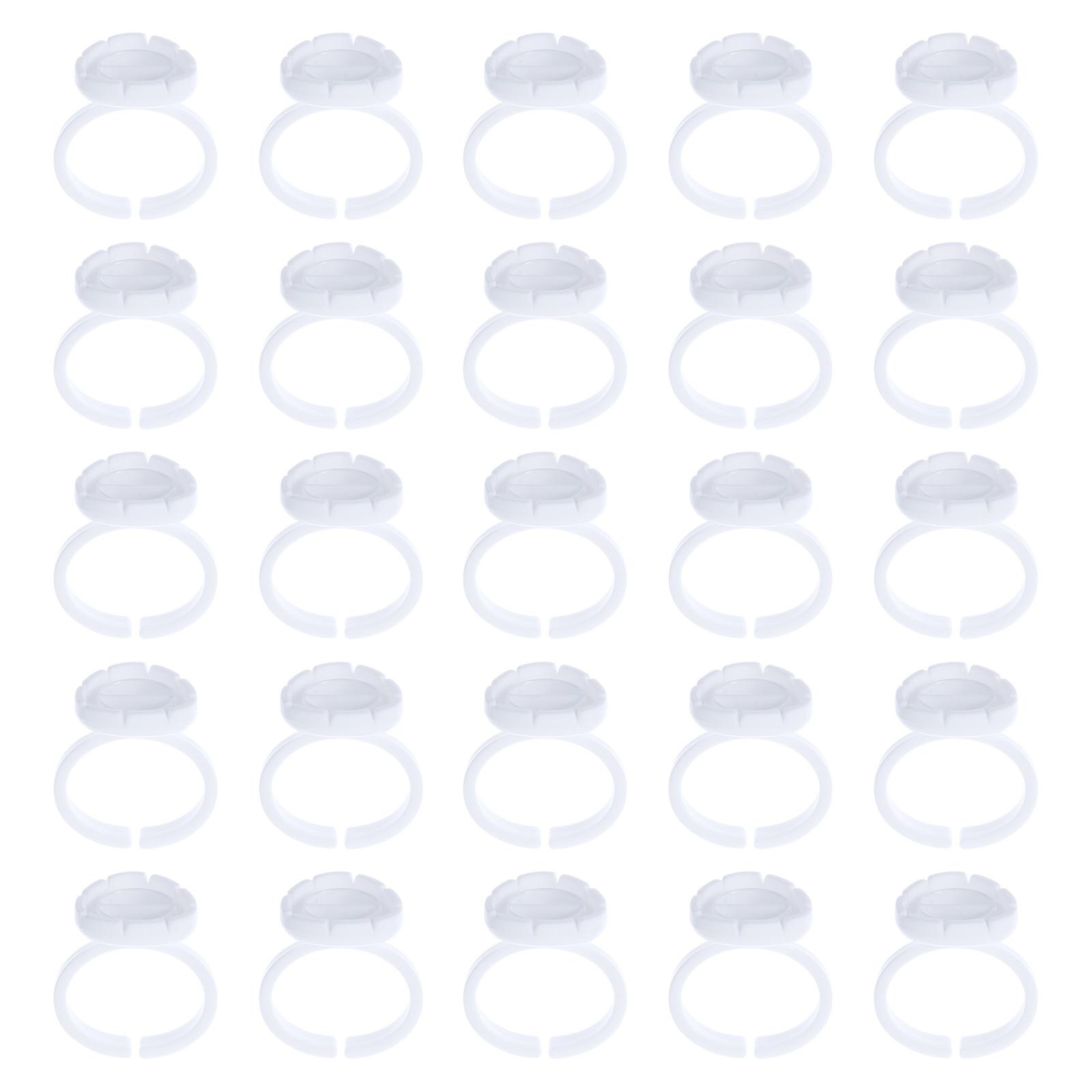 Lash Ring Cup Plastic Tool for Makeup Use 100Pcs Lash Glue Holder Rings