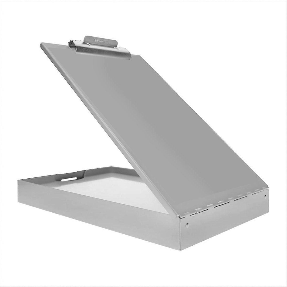 Metal Clipboard with Storage, Silver Dual Layer Clipboard , Letter Size Paper Organizer, with Self Locking