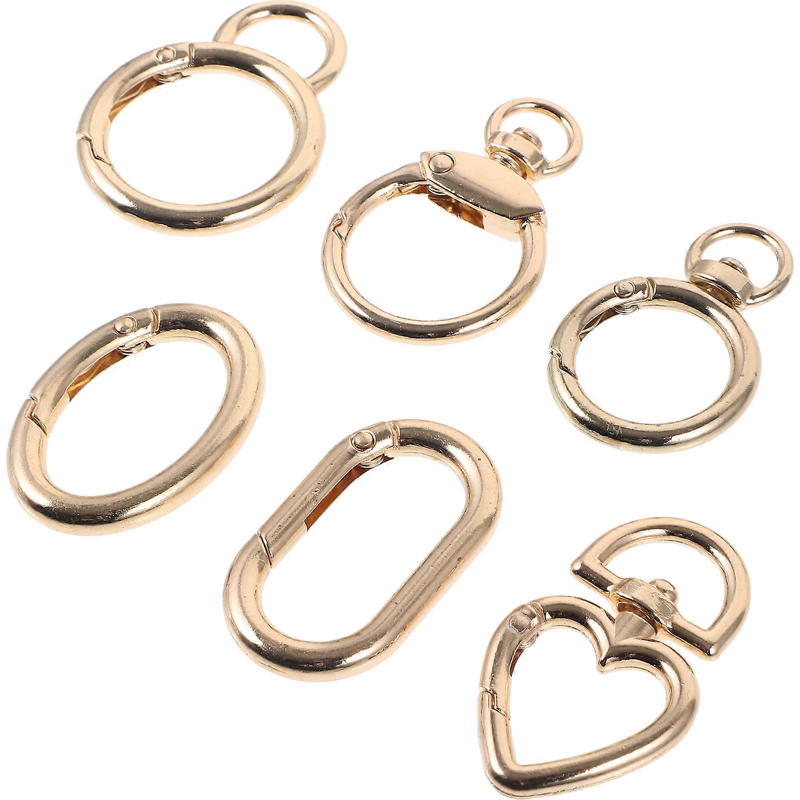 Golden Keychain Ring Clasp for Bag with Spring Snap Hooks 24Pcs