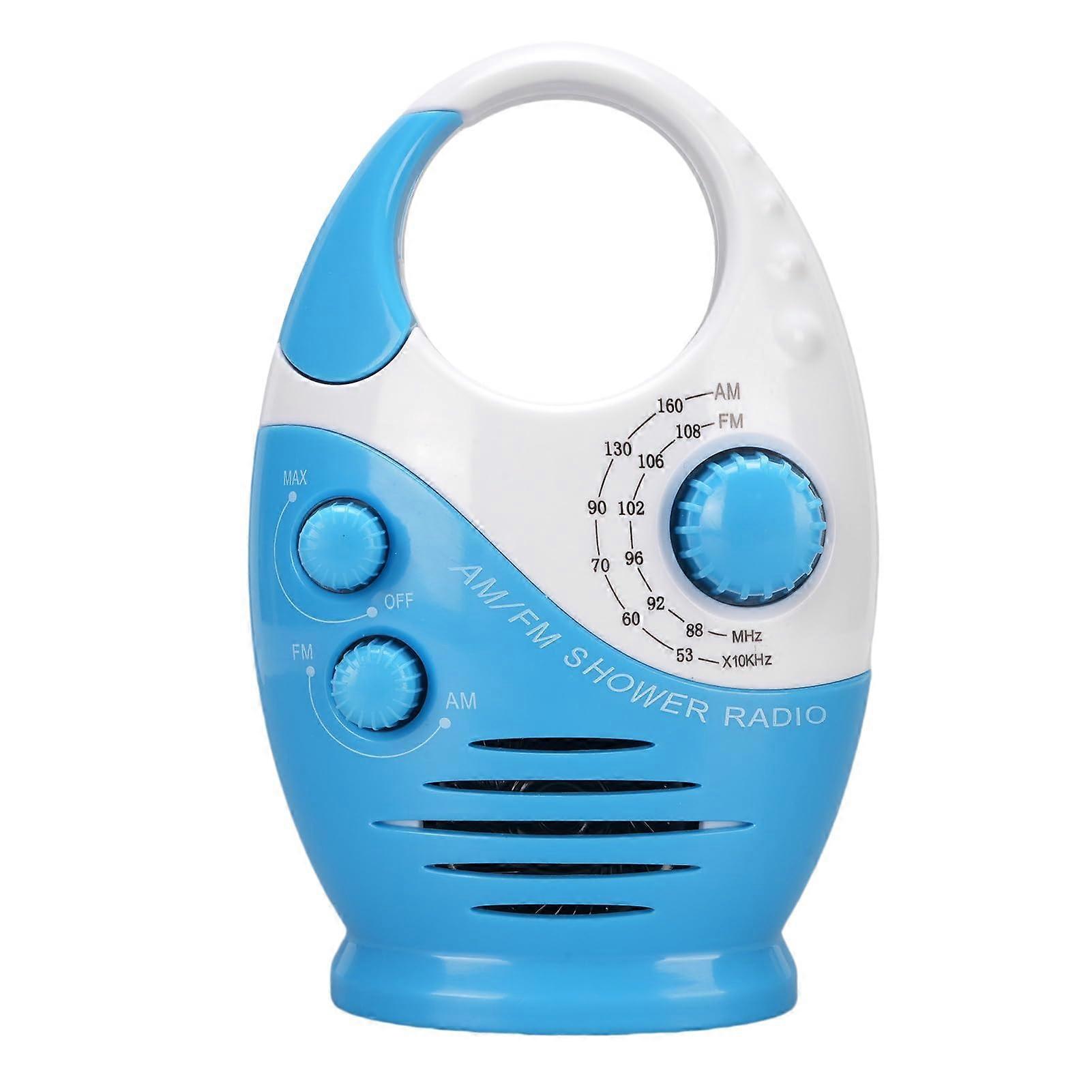 Shower Radio Waterproof AM FM with Builtin Speaker, Hanging Bathroom Design and Easy Tuning