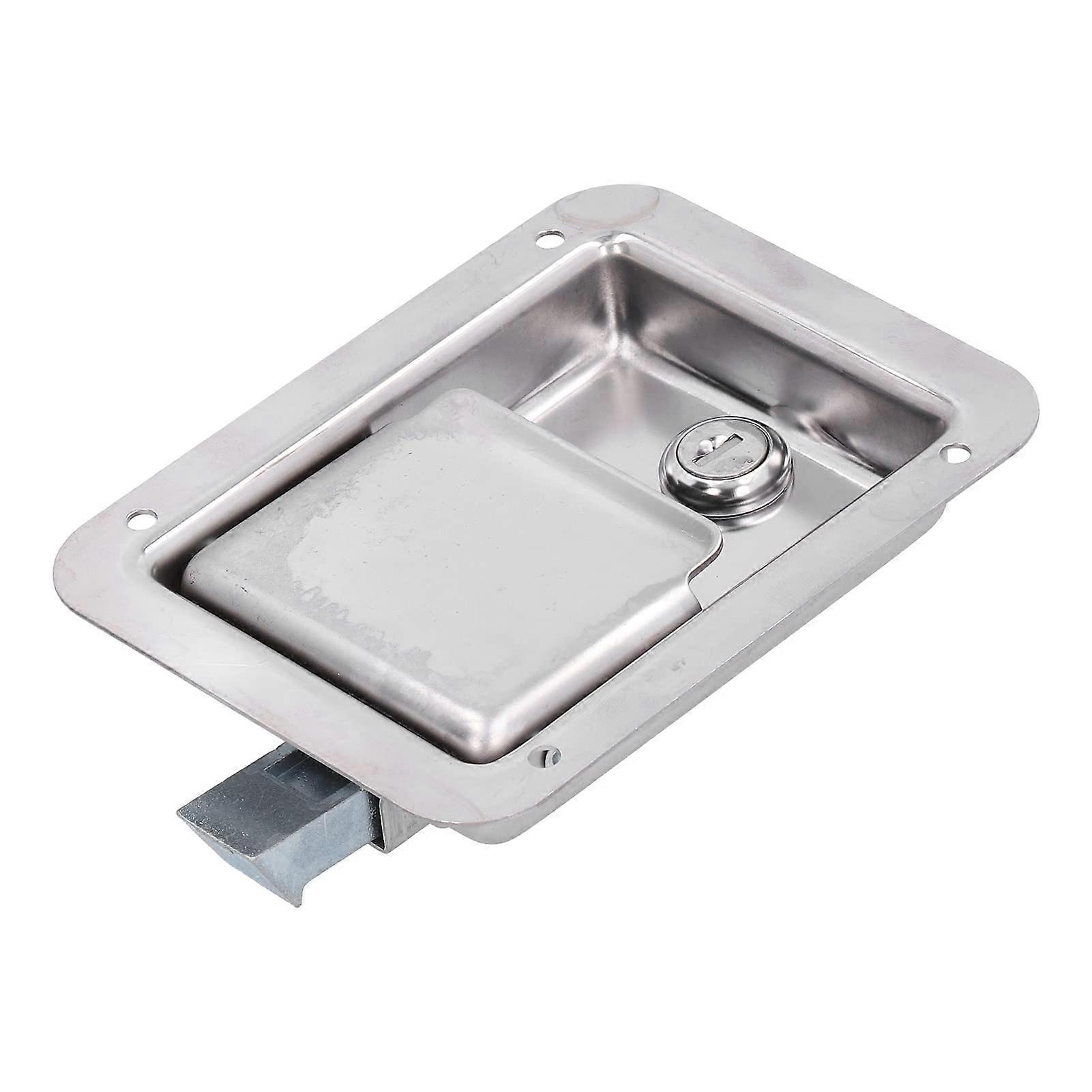 RV Door Lock 304 Stainless Steel Weatherproof Flush Mount Paddle Latch with Keys for Trailer Toolbox
