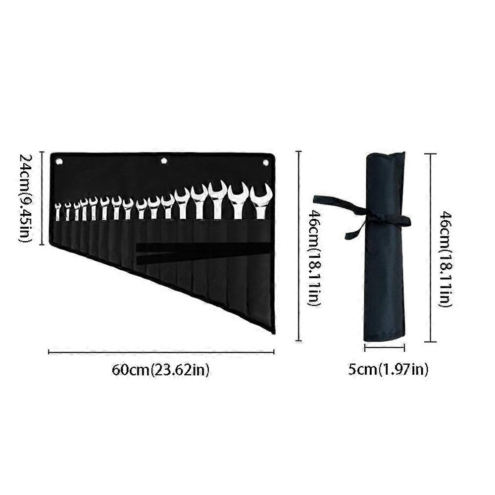 16 Pockets Tool Pouch Bag Elastic Straps Tool Roll Bag Tool Roll Up Wrench Pouch  Hand Tool Storage