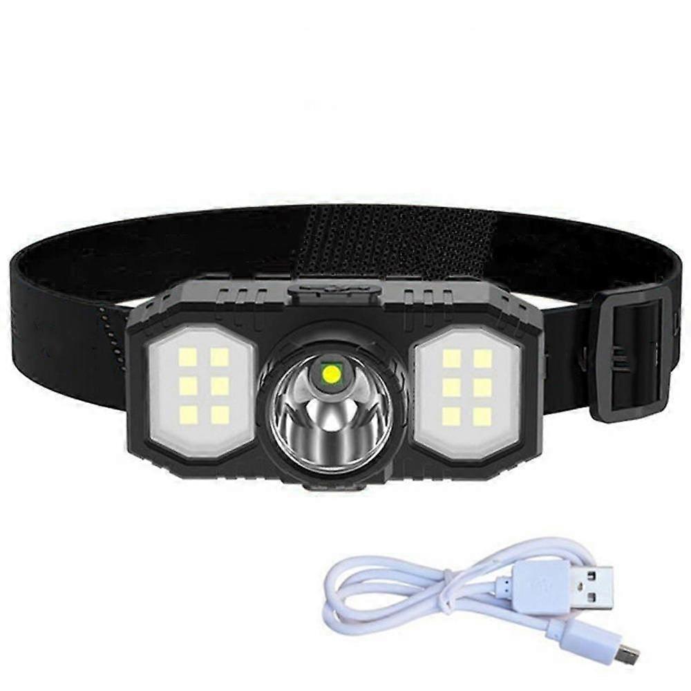 Portable Head Torch Waterproof USB Head Flashlight New Head Lamp  Camping
