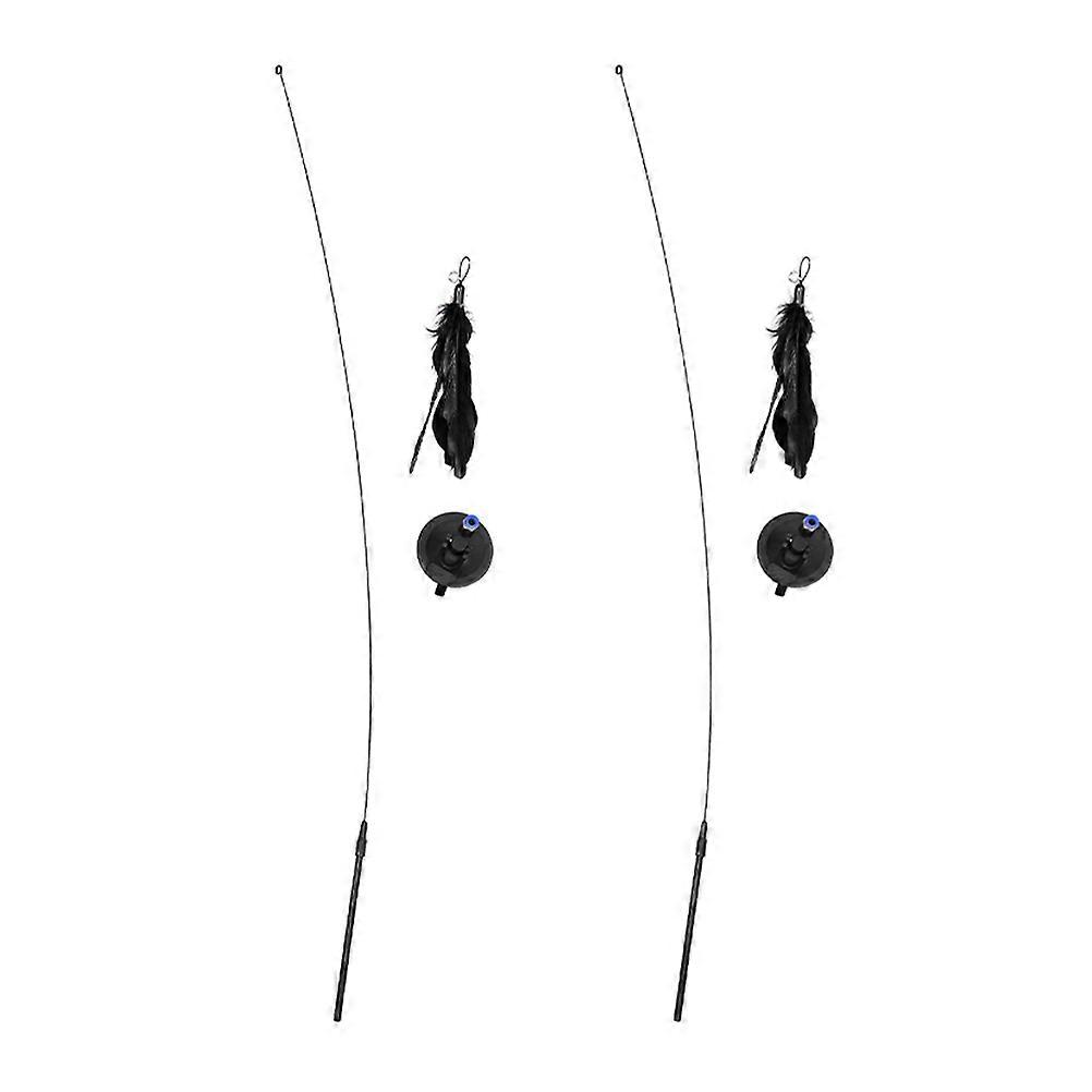 Interactive Cat Teasing Toys For Pet Owners Wand Shape Suction Cup 3 Sets Exercise Promotion