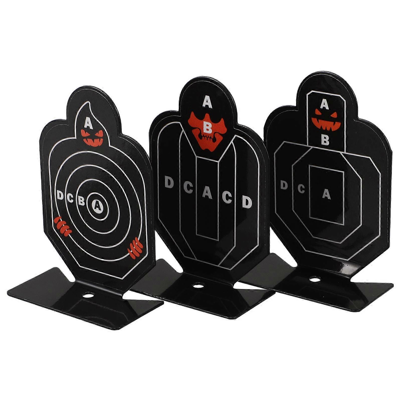 Black Metal Shooting Target Tool for Practice Training 3Pcs Set