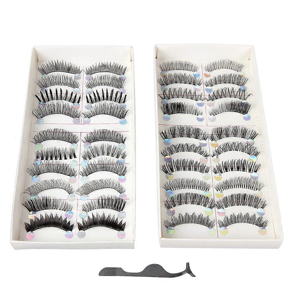 3D Mink Style False Eyelashes Set Natural Soft Lightweight Multiple Styles for Makeup 20 Pairs