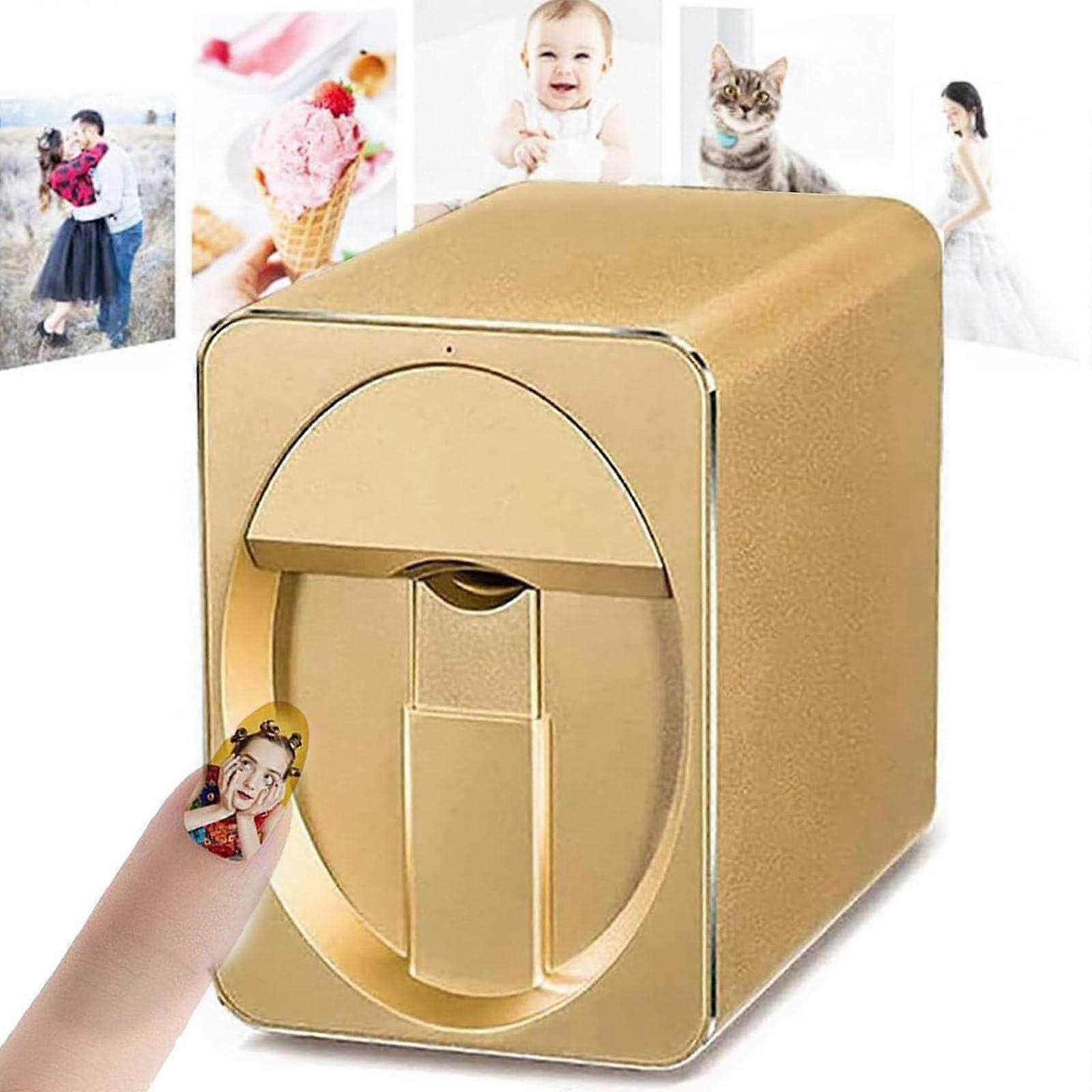 Nail Art Printer with Automatic Camera Alignment, 3D Gold Digital Design for Salon and Home Use