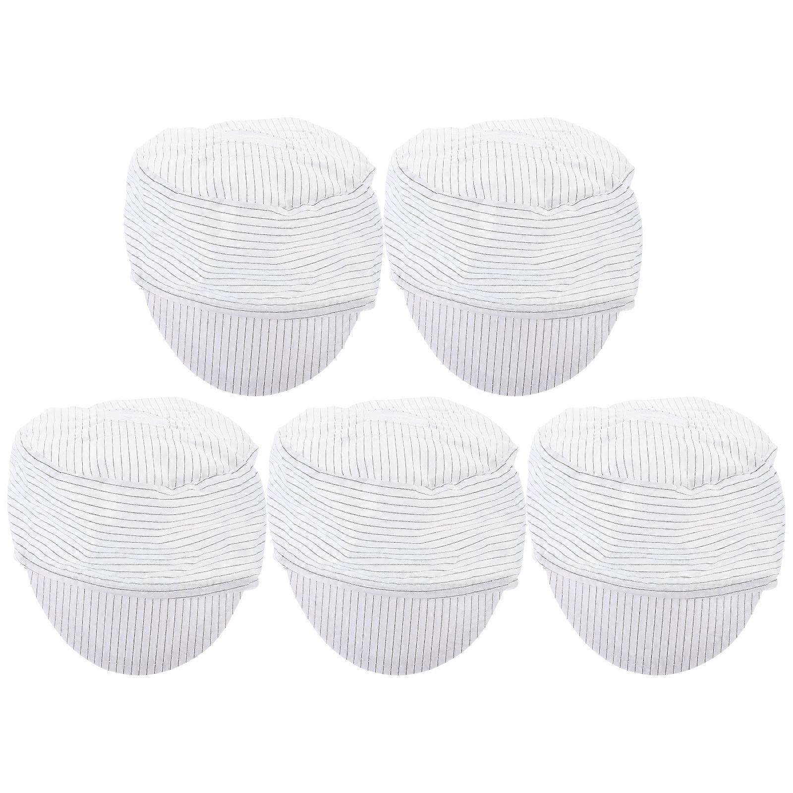 Cleanroom Anti-Static Working Cap for Protection Use 5Pcs White