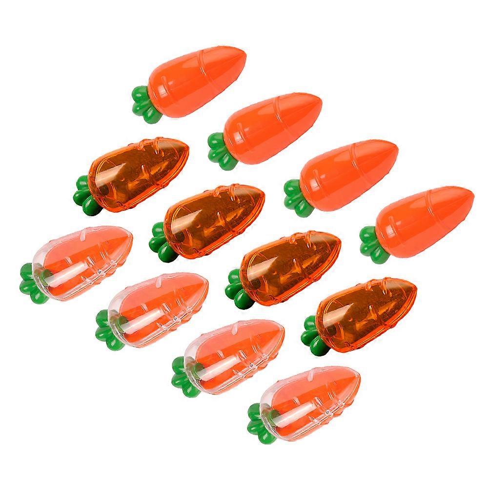 Candy Shaped Organizer Carrot Container Daily Object Storage Translucent Orange 12Pcs
