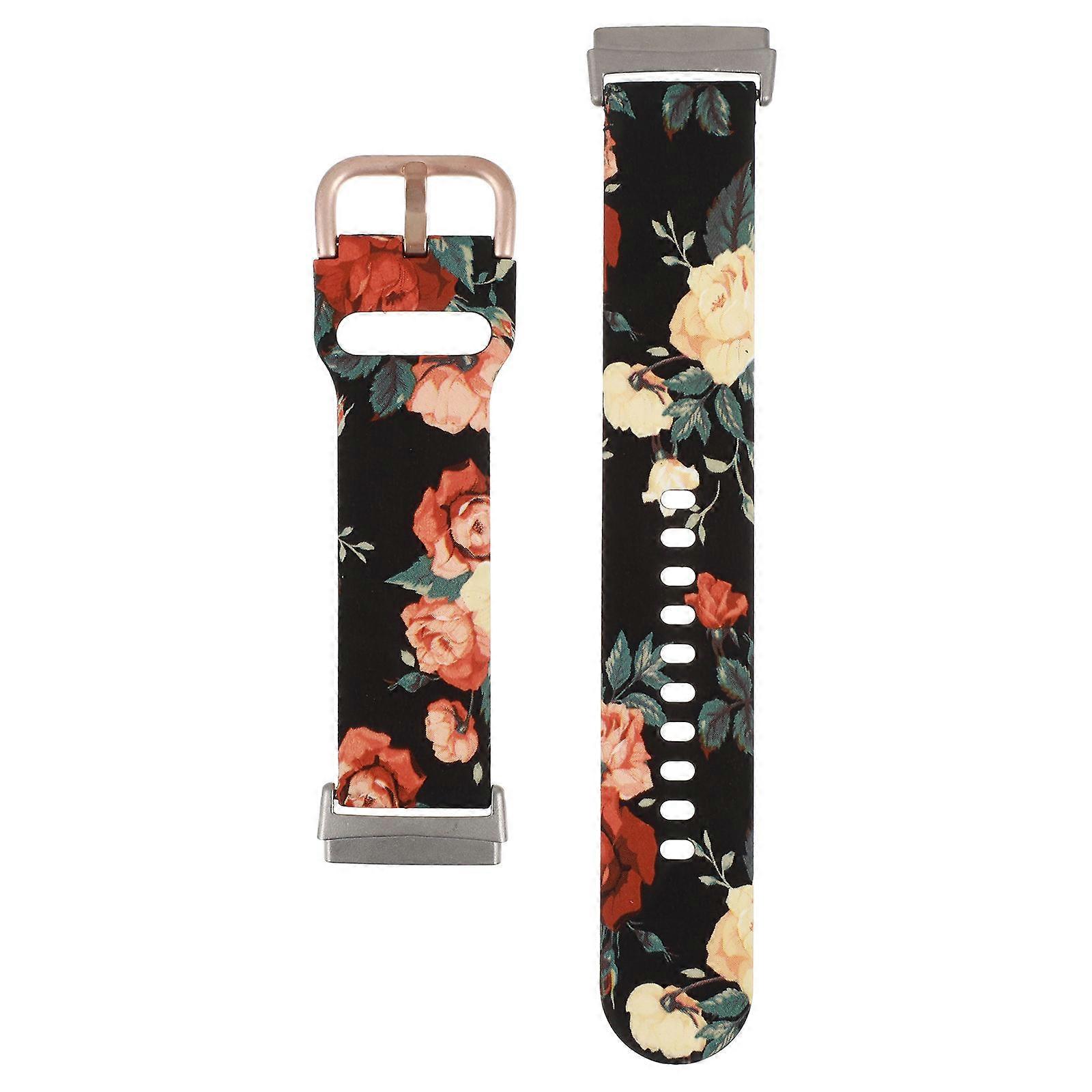 Versa3 Printed Strap for Watch Band Smart Watch Strap Orange Tpu