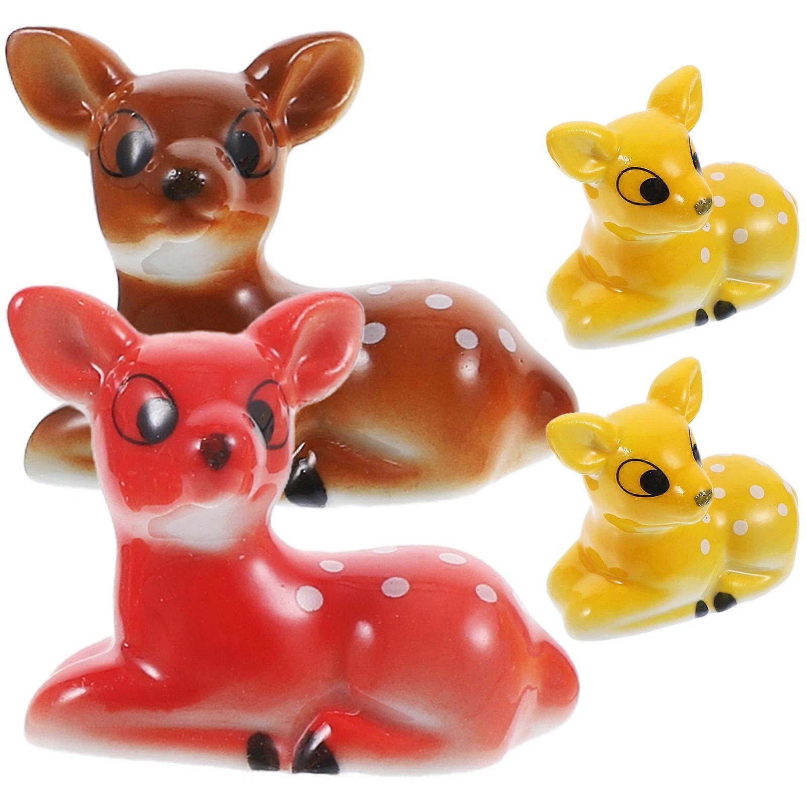 Assorted Color Sika Deer Chopstick Rest Ceramic Rack 4Pcs for Home