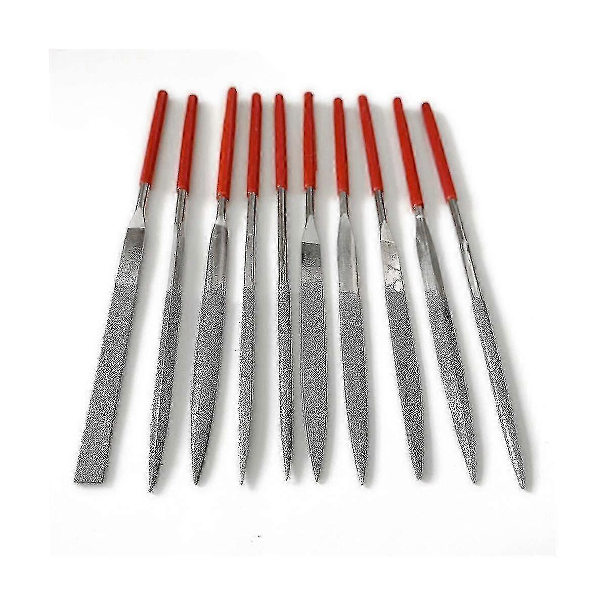 26-27 10-Piece 4mm Diamond File Set for Chainsaw Sharpening & Woodworking Tools