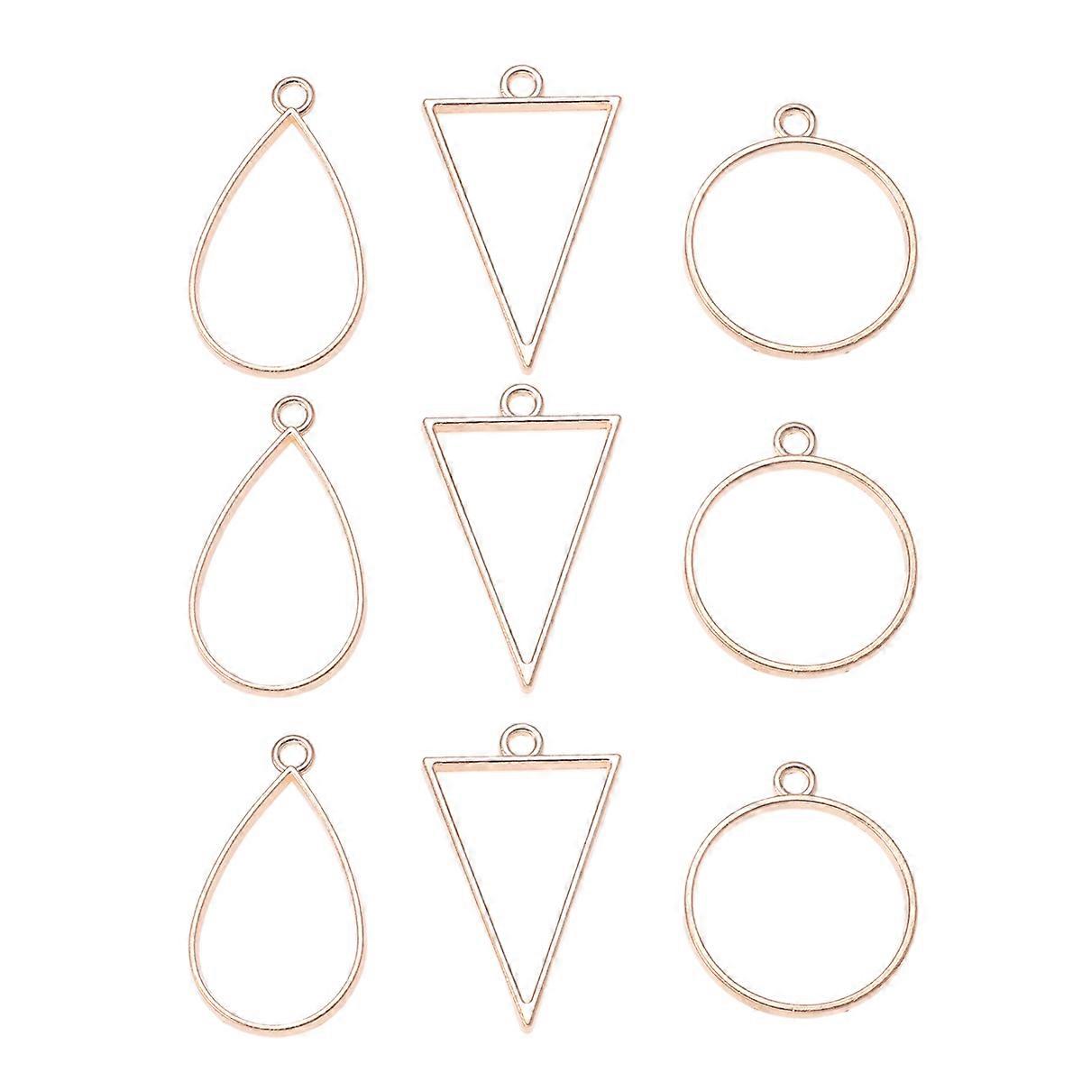 Golden DIY Pendant Frames for Jewelry Making Creative Accessories 60Pcs Set