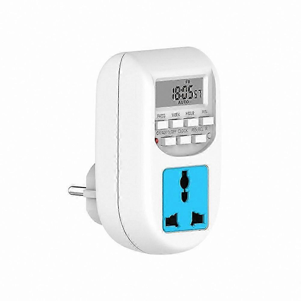 Programmable Timer Switch with LCD Display for Weekly Scheduling, Compatible with Lamps and Water Heaters, EU Plug