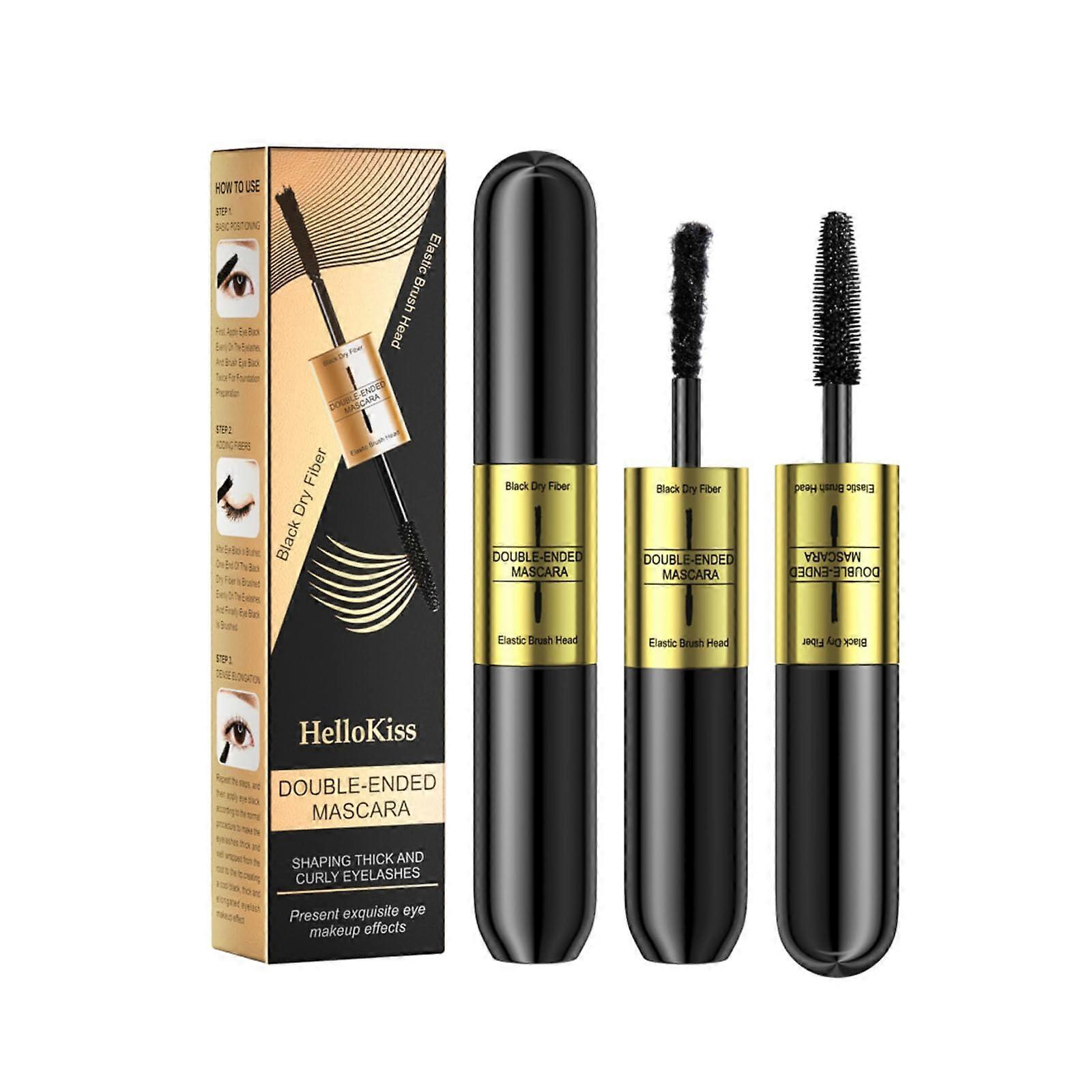 Dual Ended 2 in 1 Black Mascara for Volume and Length with Precision Brush Control