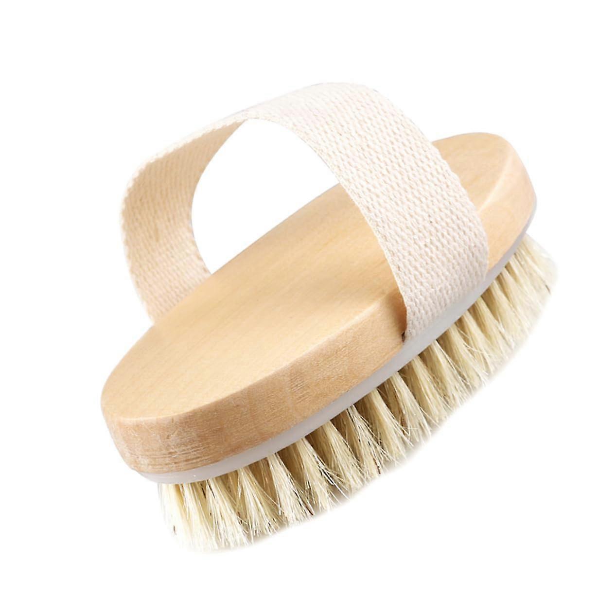 Dry Body Brush with Natural Medium Bristles for Cellulite Reduction and Improved Circulation