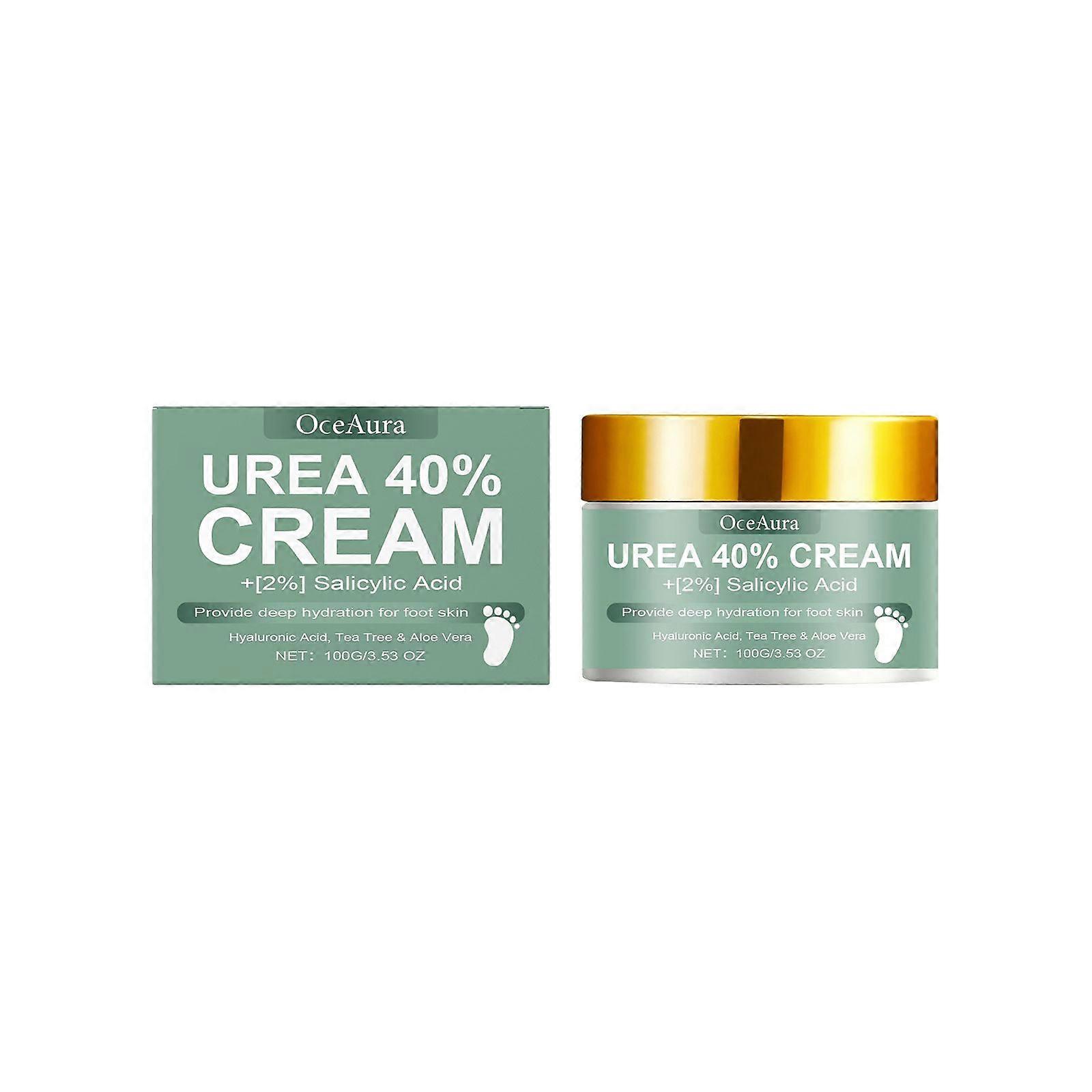 Crema all'urea per la rimozione intensiva dei calli per i piedi, lozione esfoliante ad alta efficacia con acido ialuronico, tea tree e aloe vera, ripara i talloni secchi e screpolati.