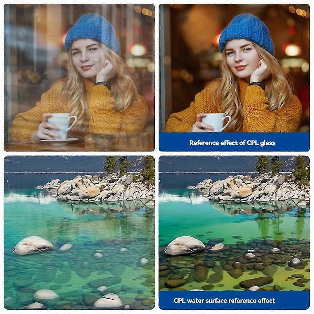 77mm CPL+Black Diffusion 1/4 Filter Circular Polarizing Glare Reduction Soft Cinematic Effect for Le