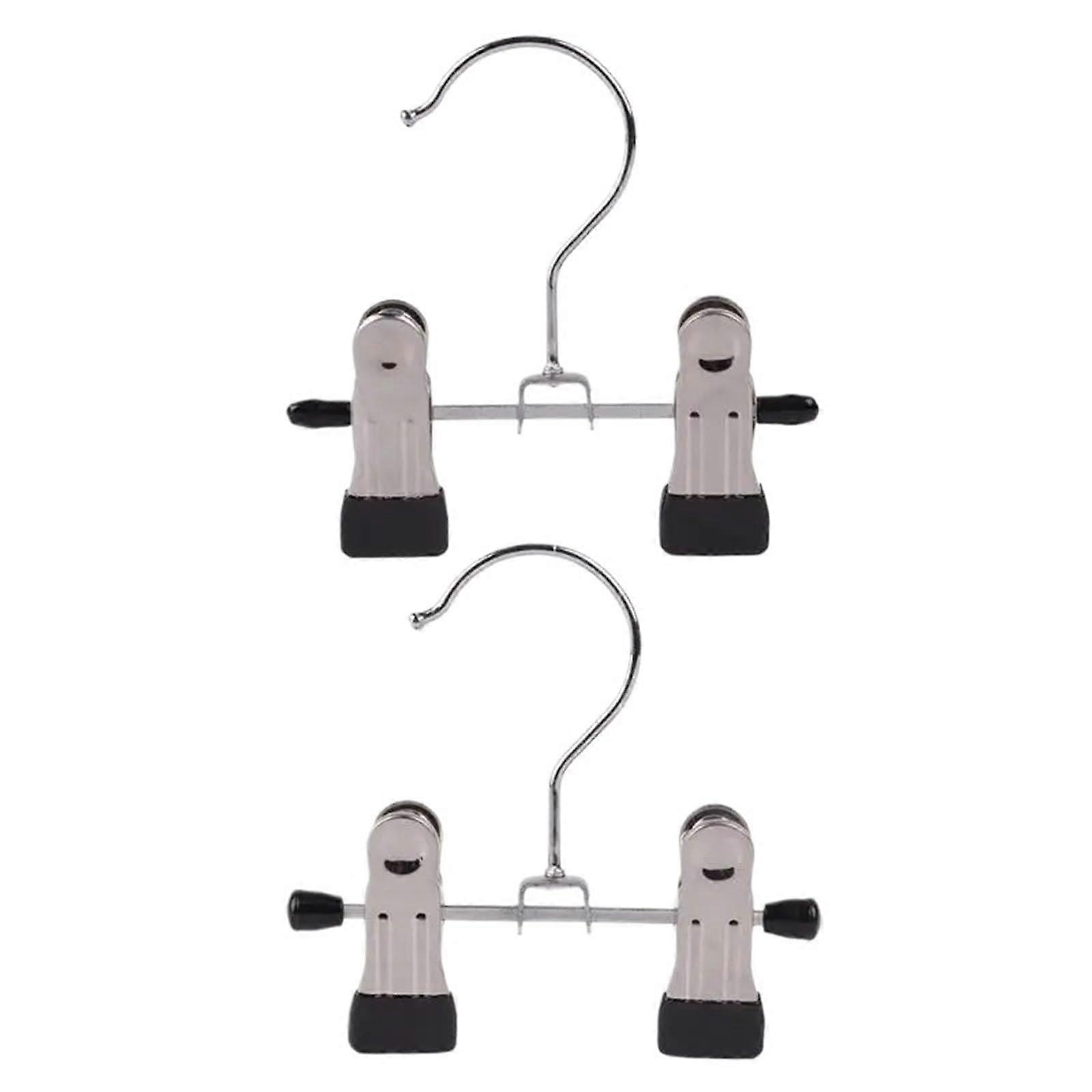 20Pcs Stainless Steel Adjustable Boot and Pants Hangers with AntiSlip Rubber Grip Rustproof
